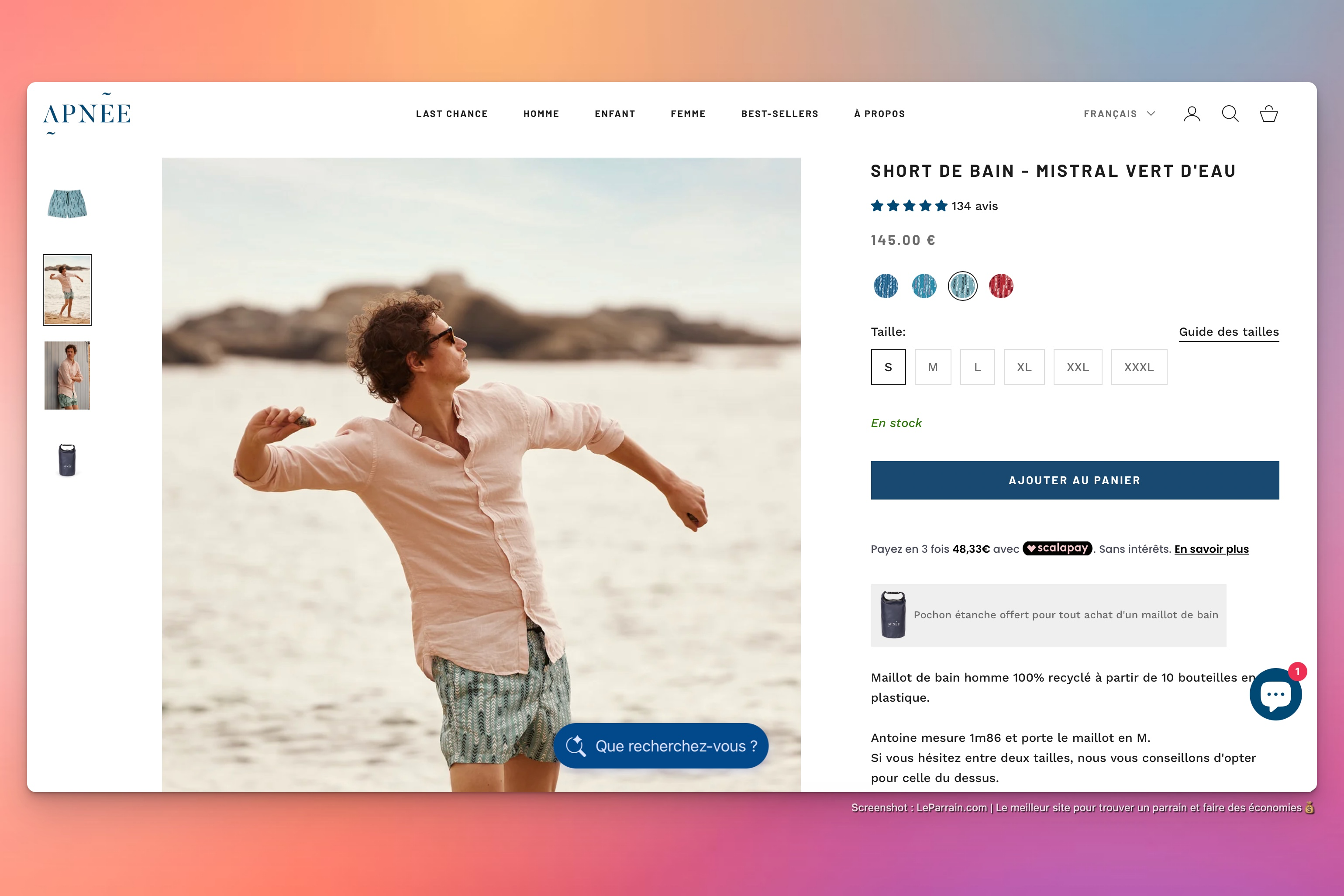 Capture d'écran 2 du programme de parrainage Apnée