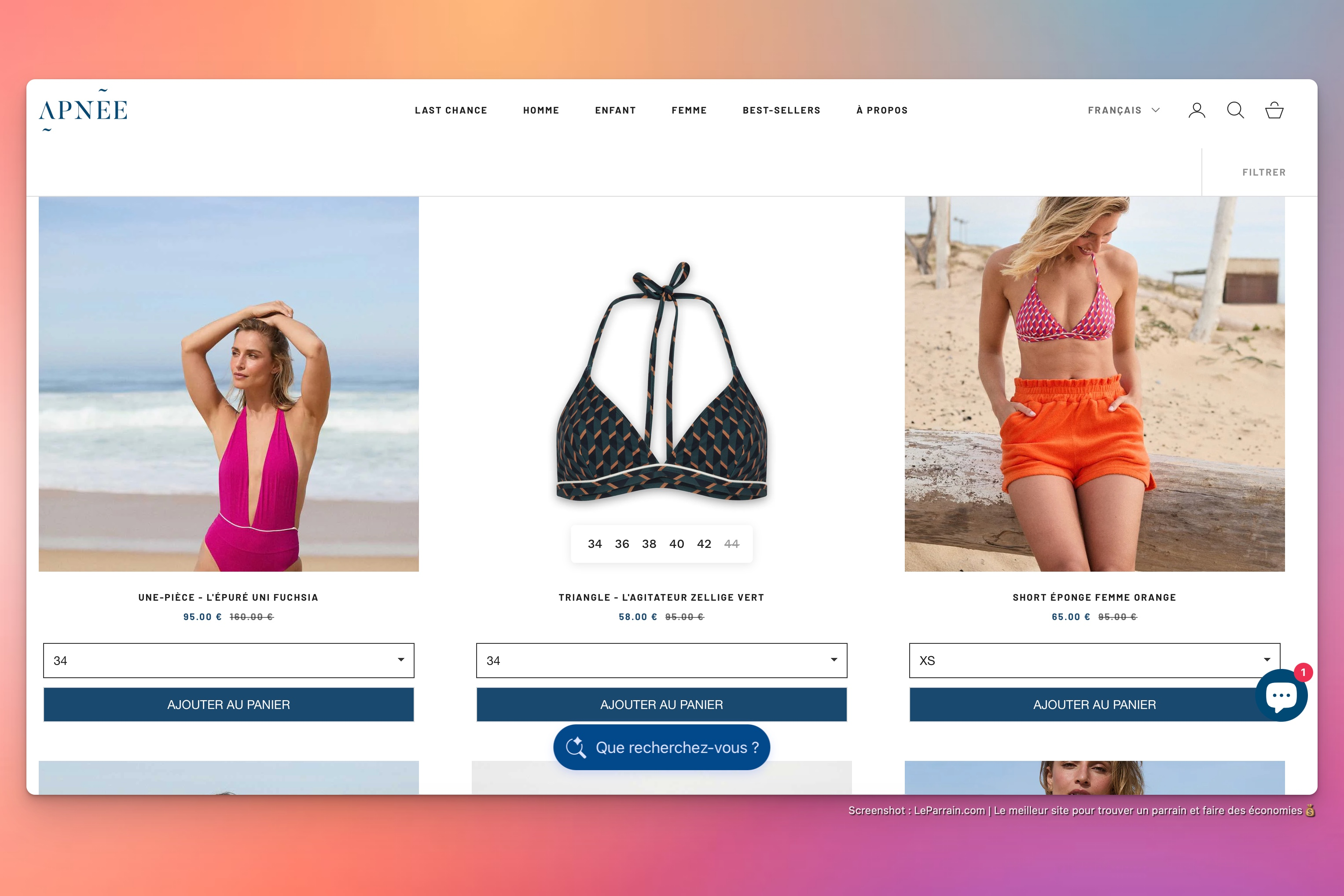 Capture d'écran 3 du programme de parrainage Apnée