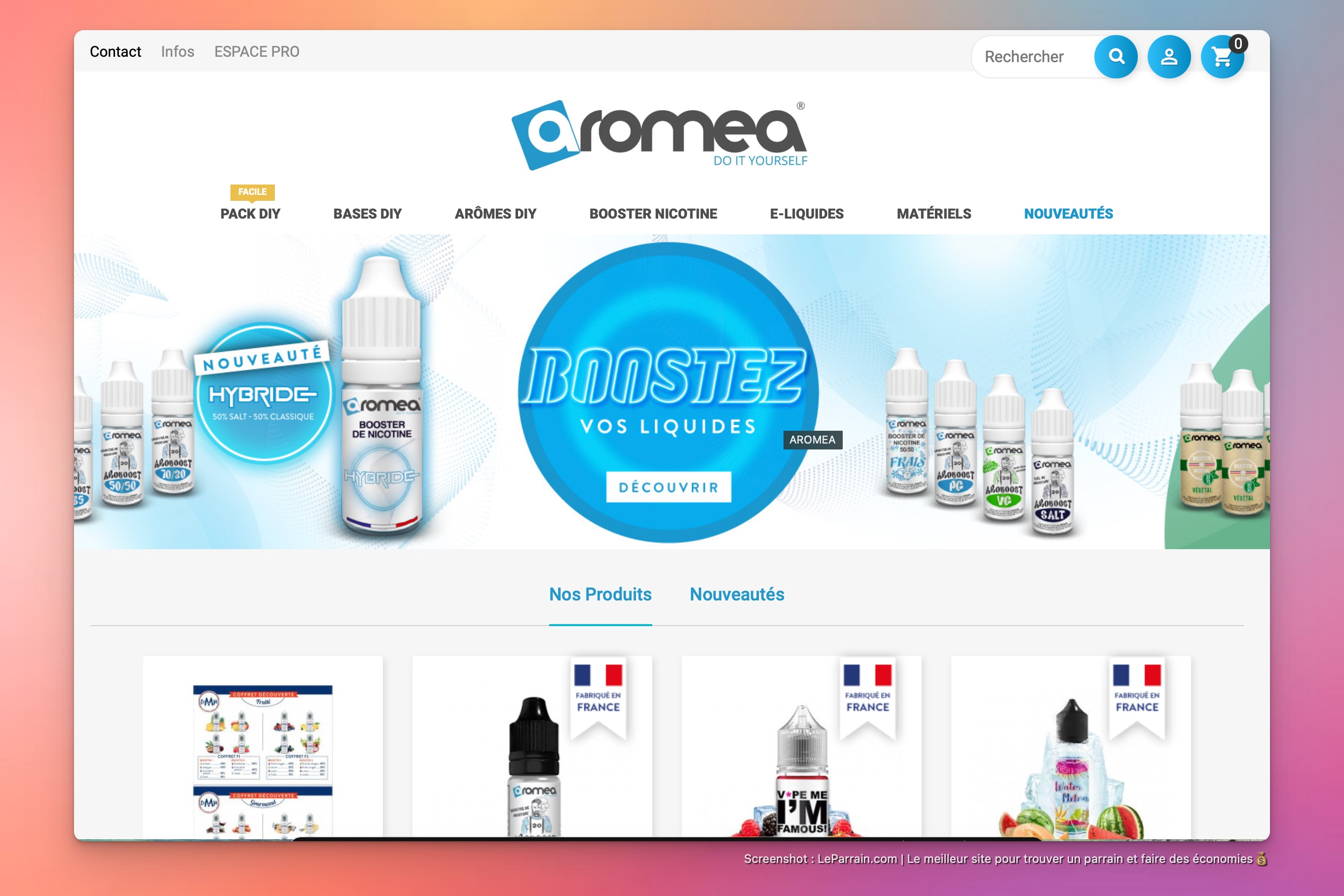 Capture d'écran 2 du programme de parrainage Aromea Liquide