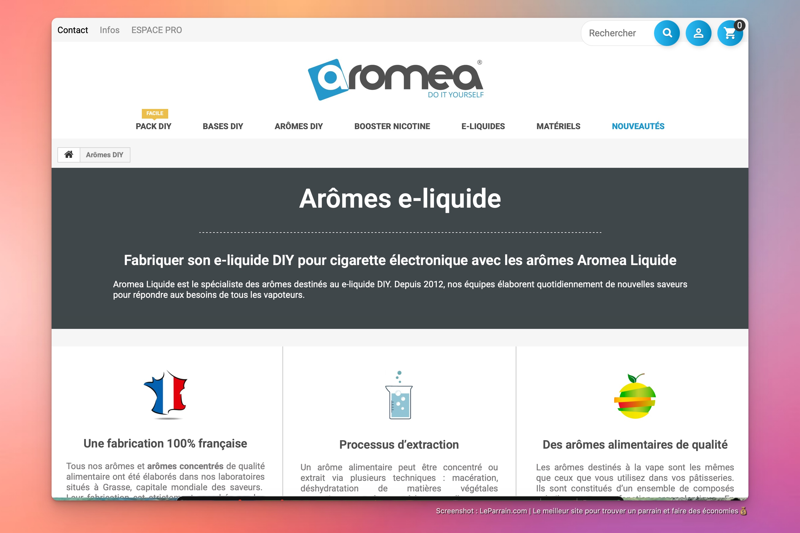 Capture d'écran 3 du programme de parrainage Aromea Liquide