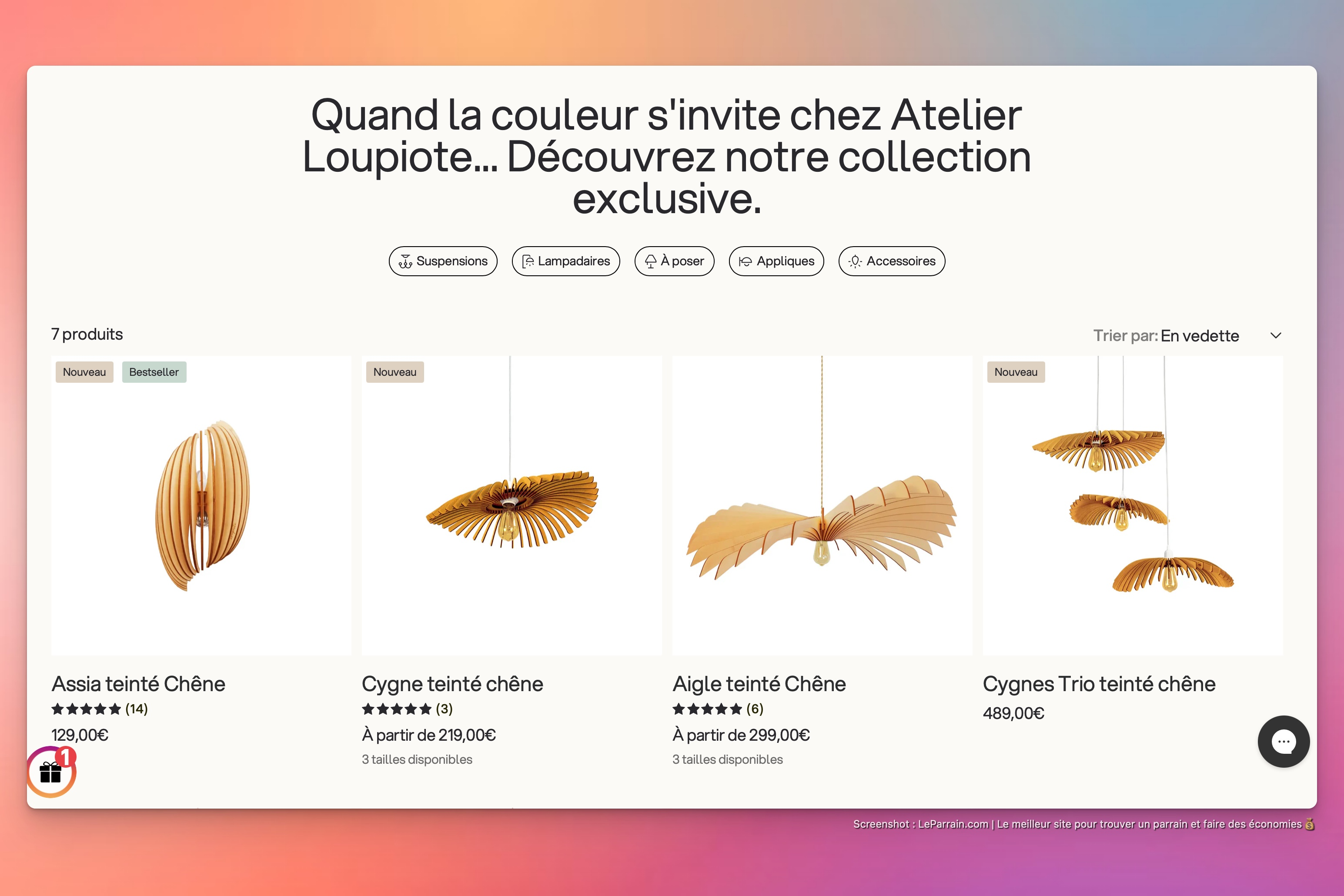 Capture d'écran 2 du programme de parrainage Atelier Loupiote
