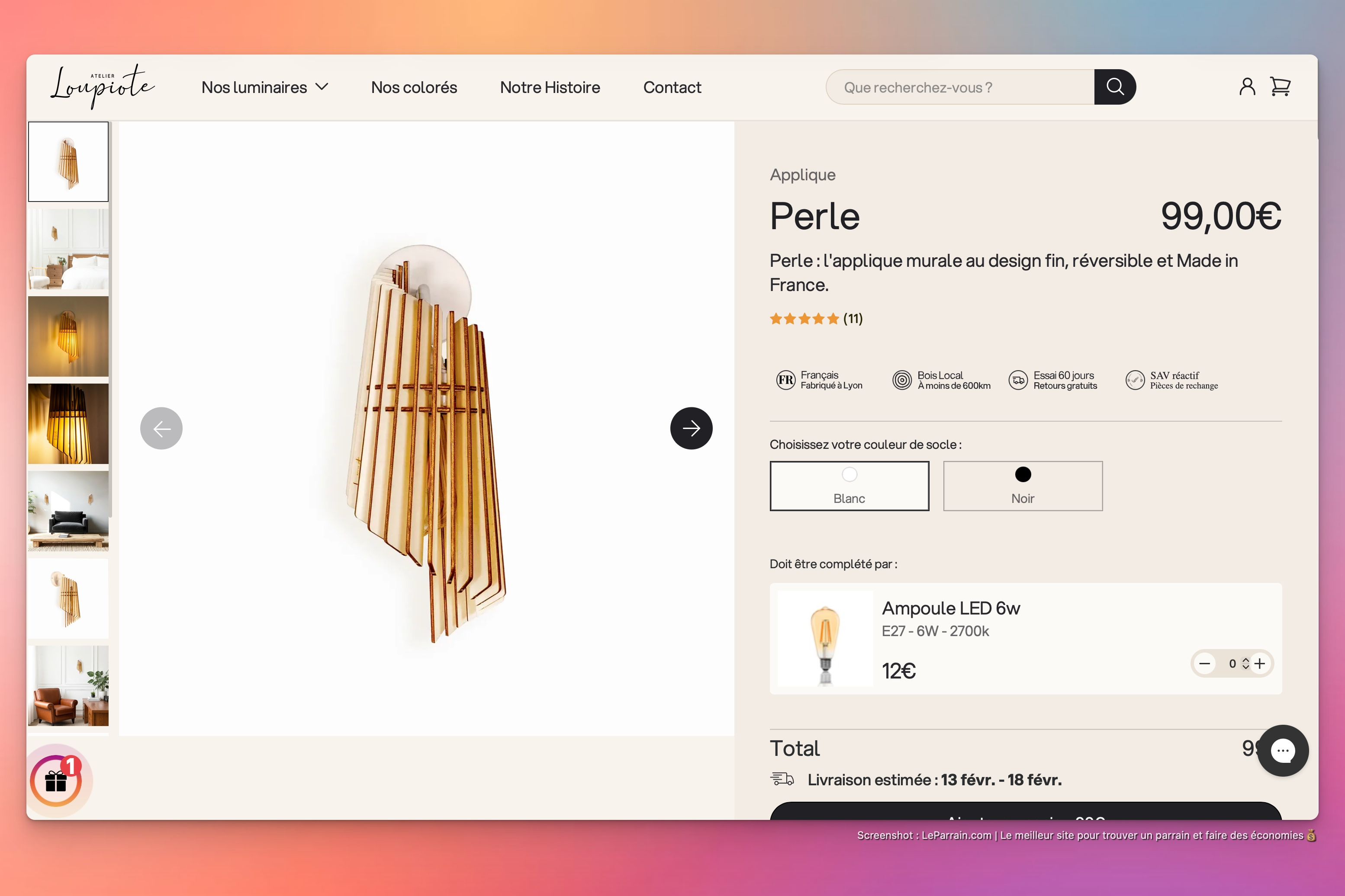 Capture d'écran 3 du programme de parrainage Atelier Loupiote