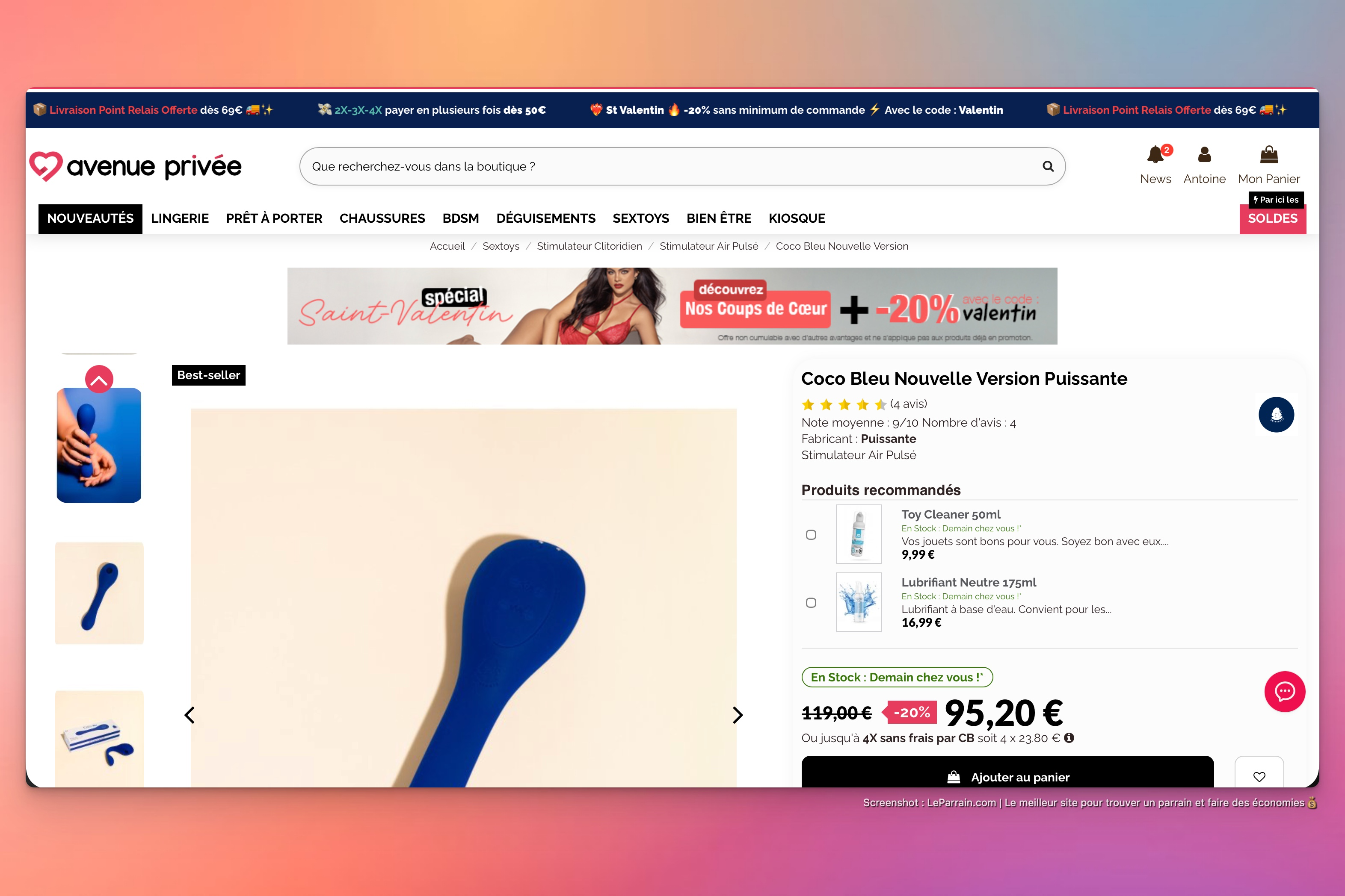 Capture d'écran 2 du programme de parrainage Avenue Privée