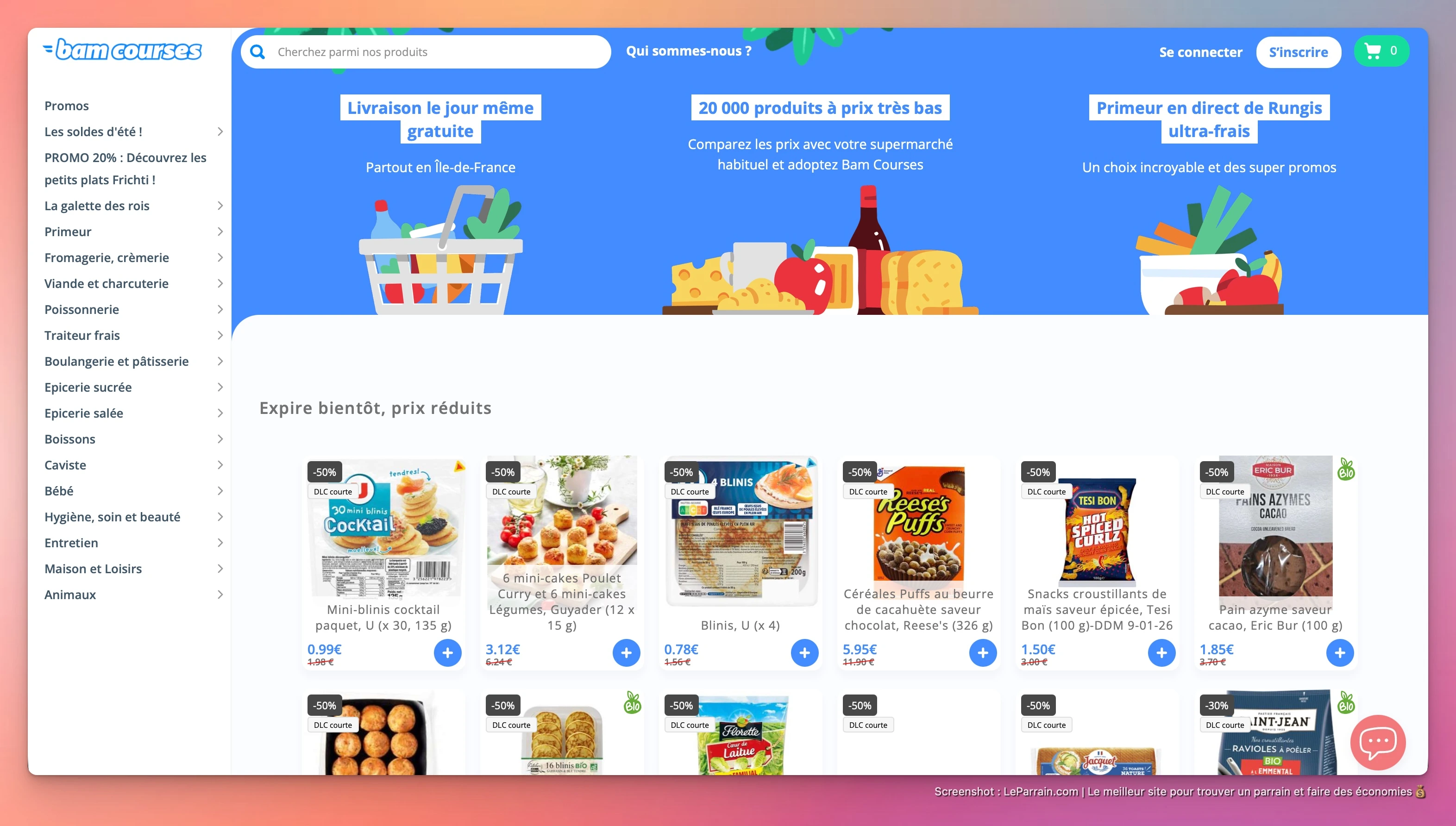 Capture d'écran 2 du programme de parrainage Bam Courses