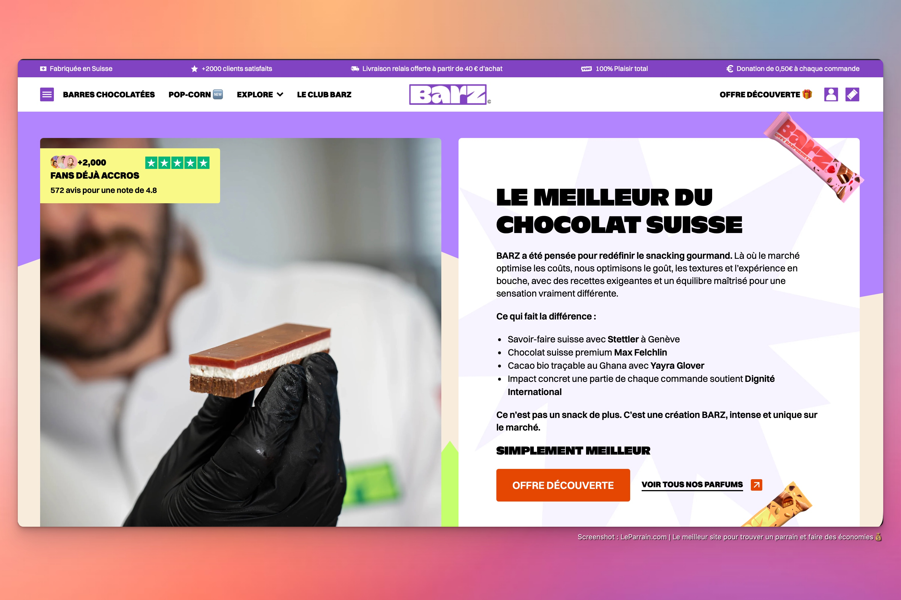 Capture d'écran 5 du programme de parrainage Barz