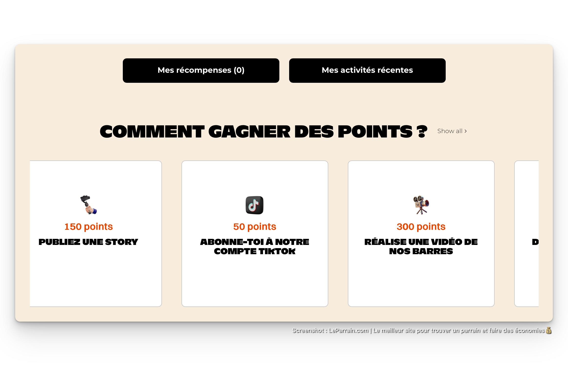 Capture d'écran 6 du programme de parrainage Barz