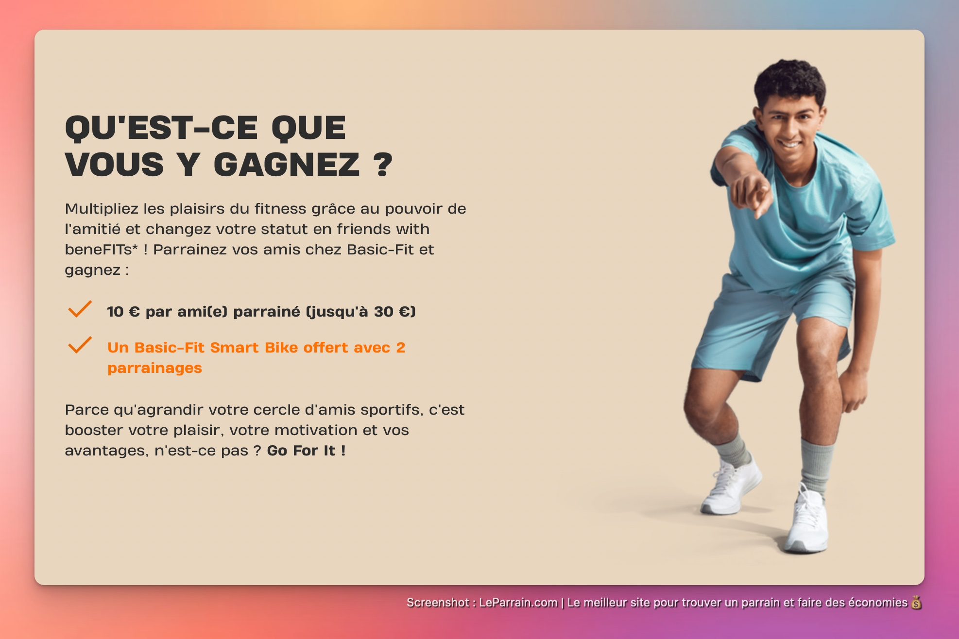 Capture d'écran 2 du programme de parrainage Basic-Fit