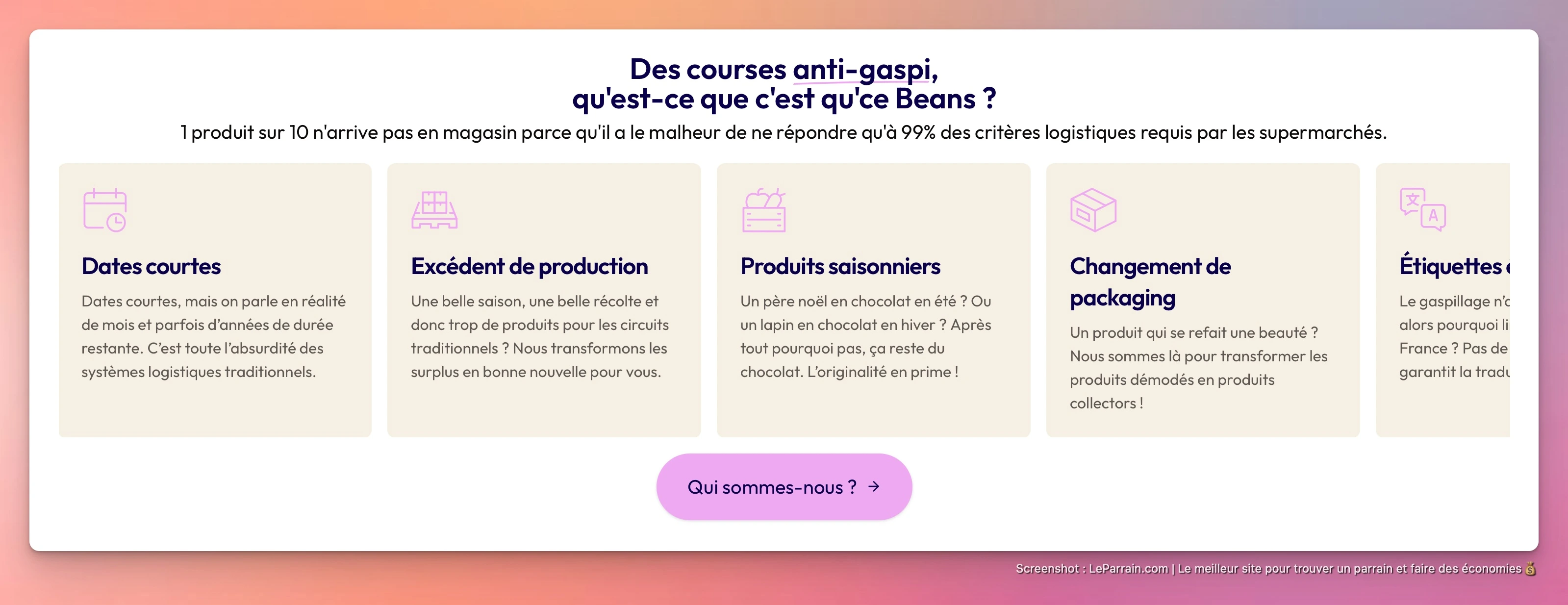 Capture d'écran 3 du programme de parrainage Beans Club