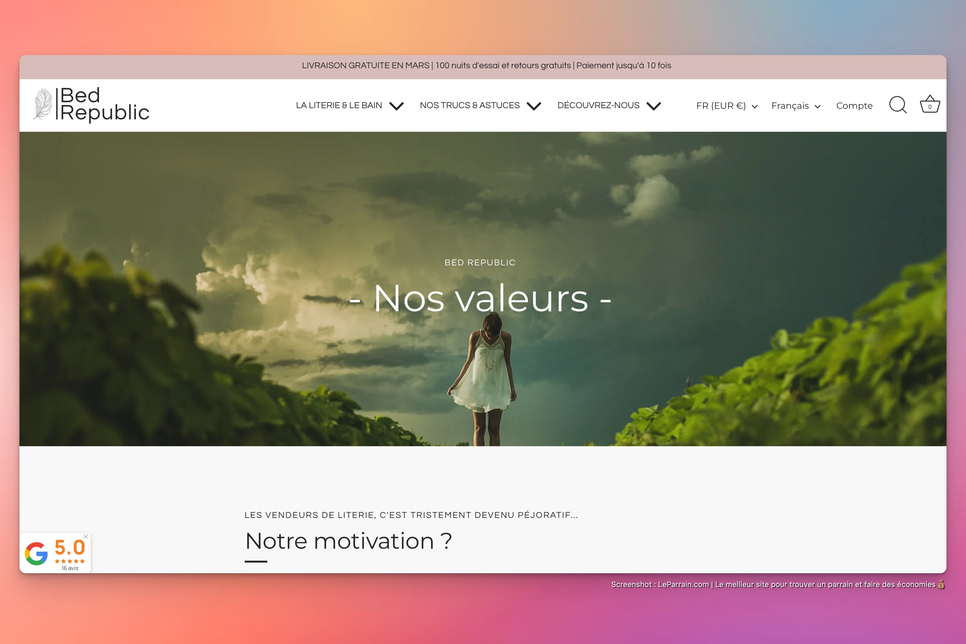 Capture d'écran 4 du programme de parrainage Bed Republic