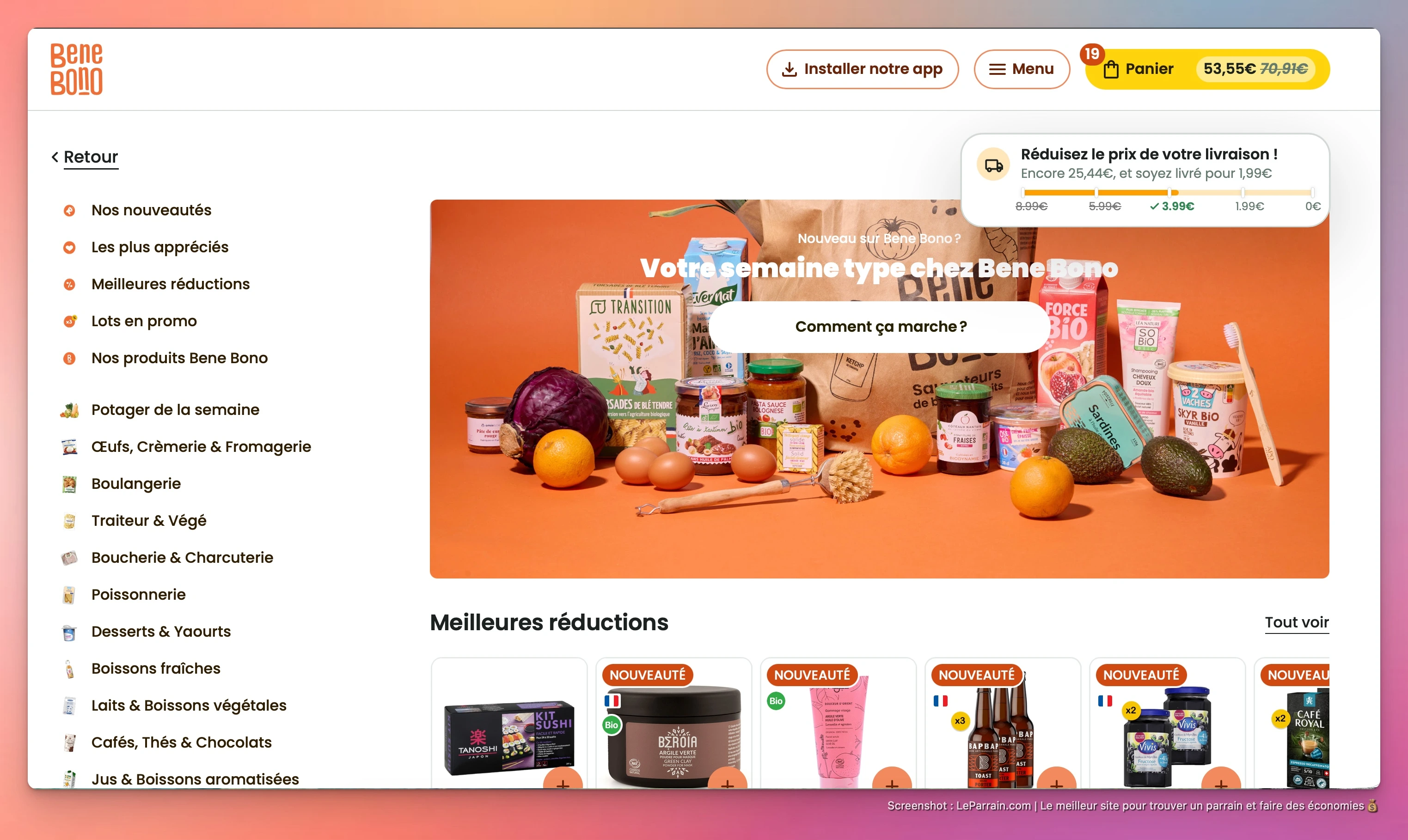 Capture d'écran 1 du programme de parrainage Bene Bono