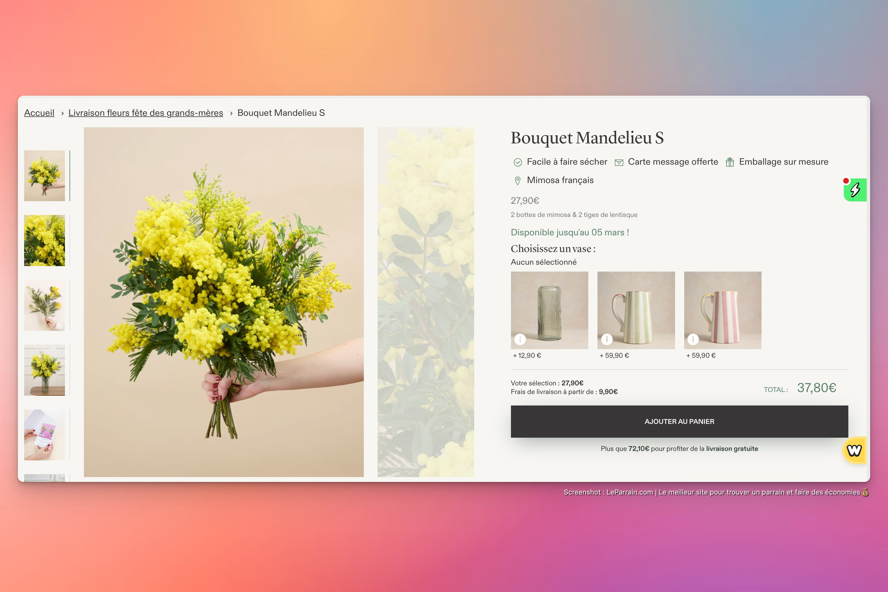 Capture d'écran 1 du programme de parrainage Bergamotte