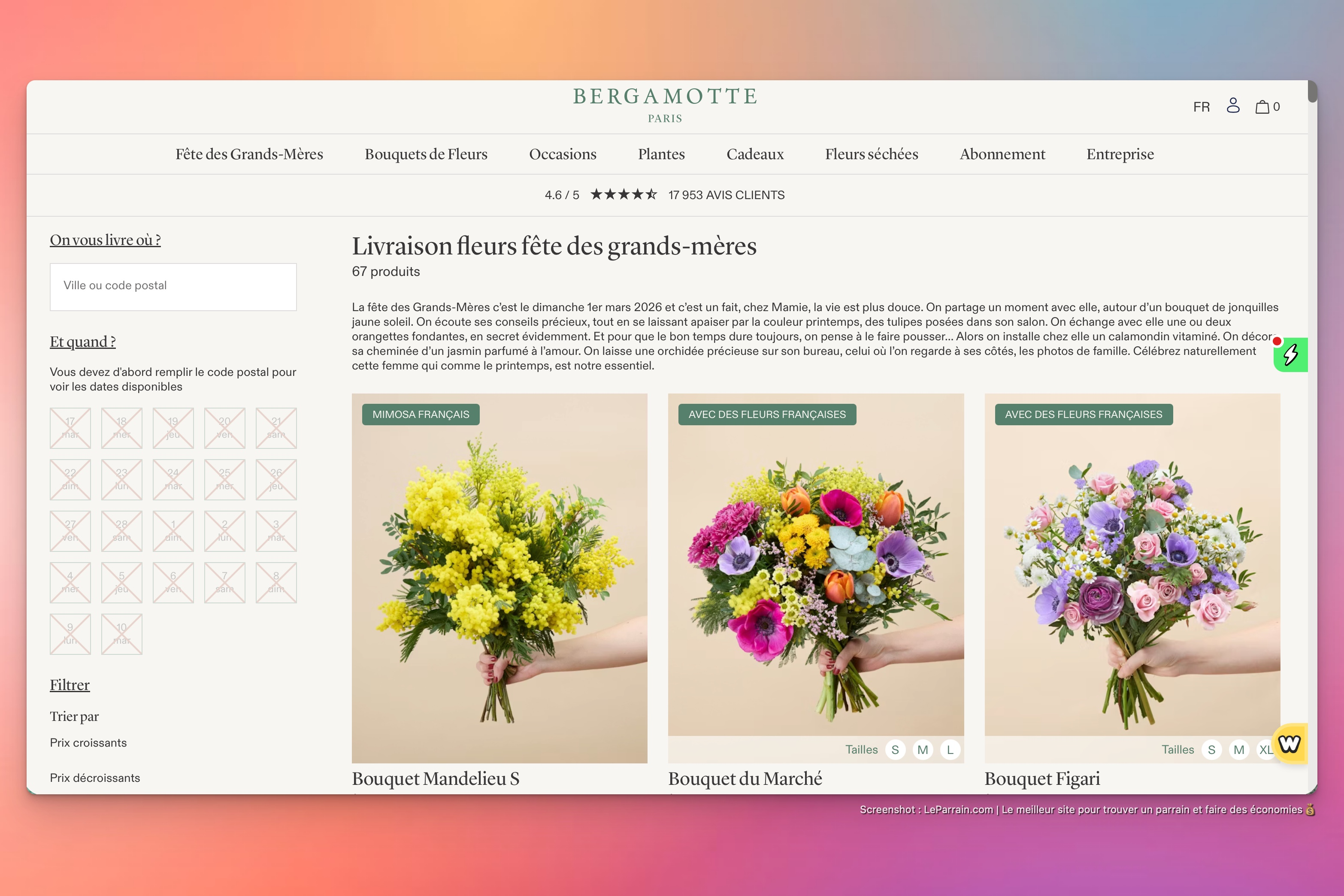 Capture d'écran 2 du programme de parrainage Bergamotte