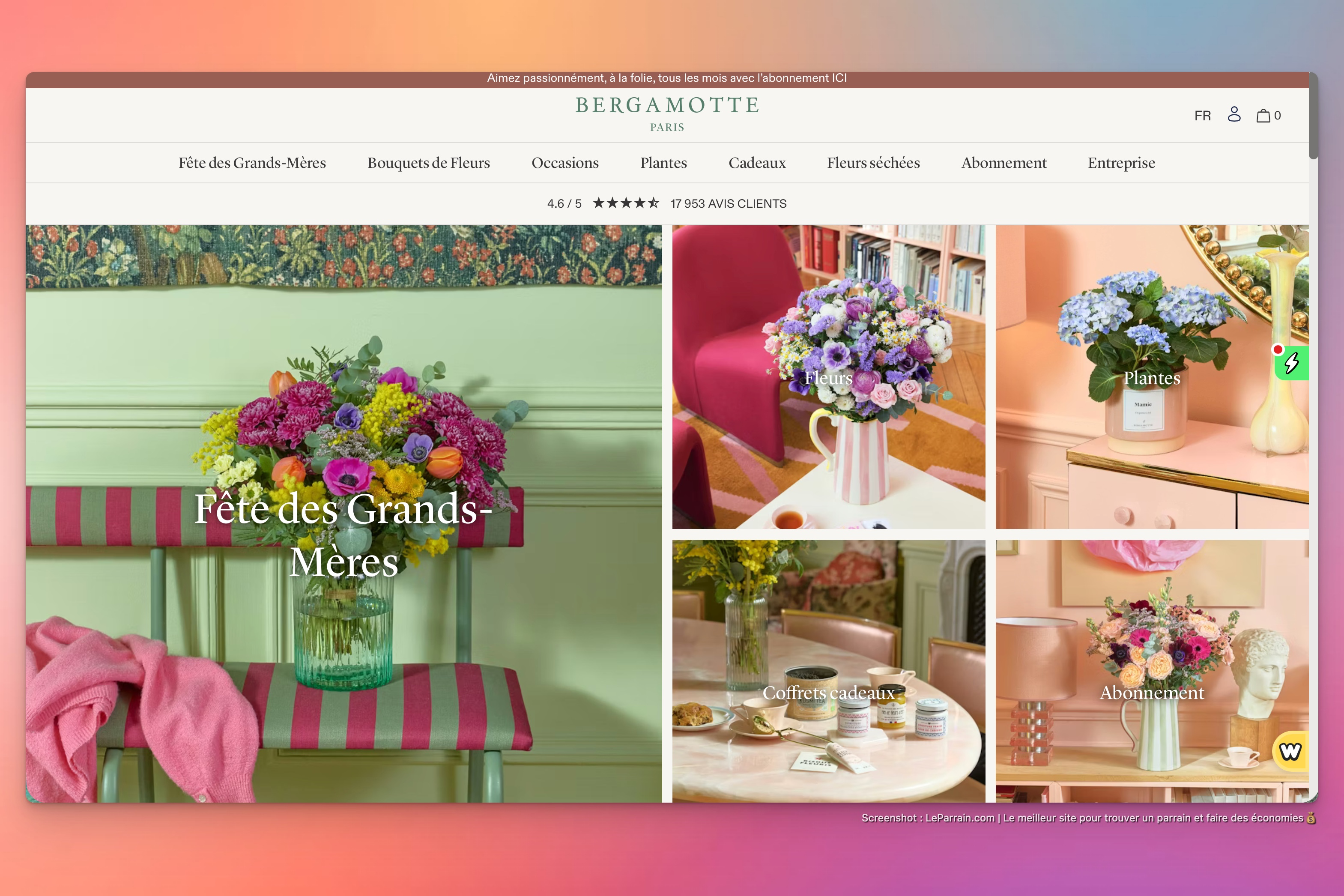 Capture d'écran 3 du programme de parrainage Bergamotte