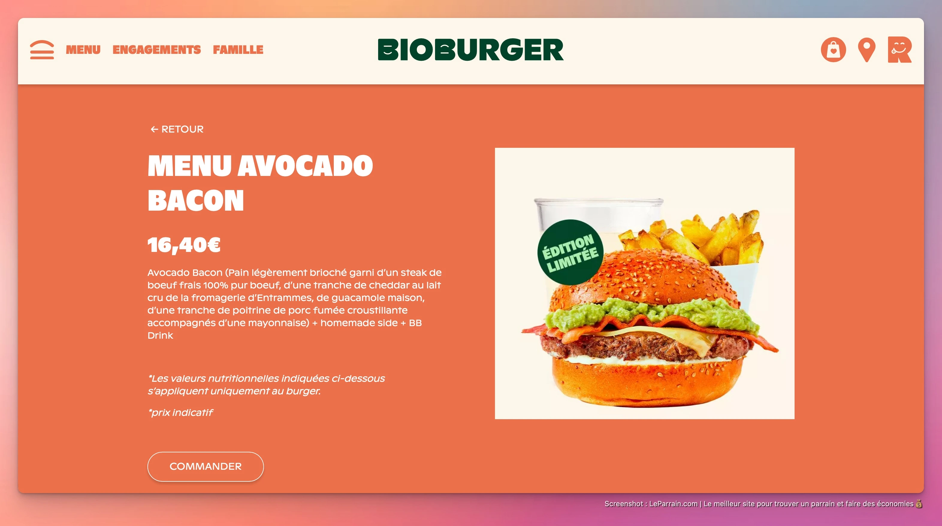 Capture d'écran 3 du programme de parrainage Bioburger