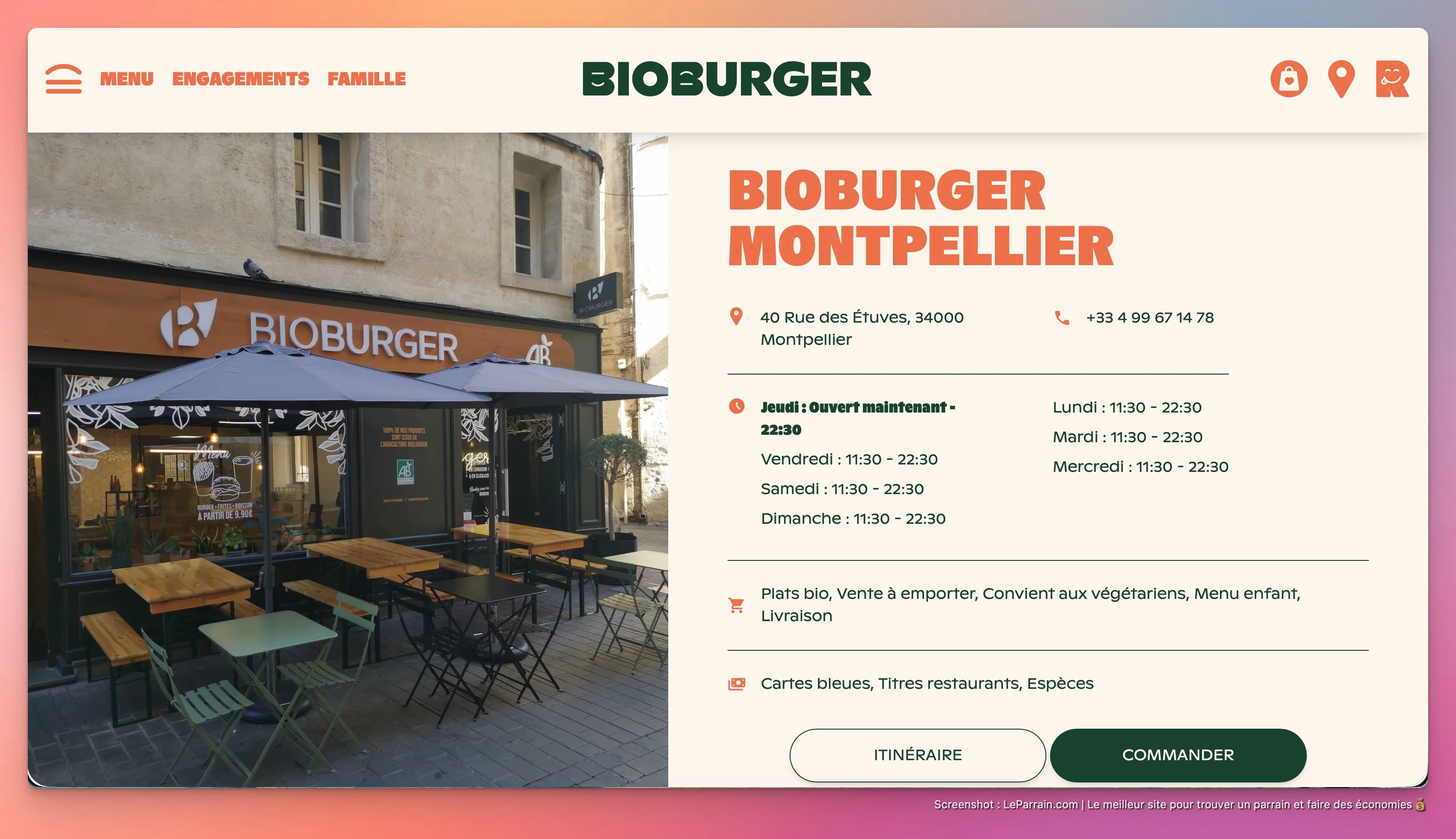 Capture d'écran 4 du programme de parrainage Bioburger