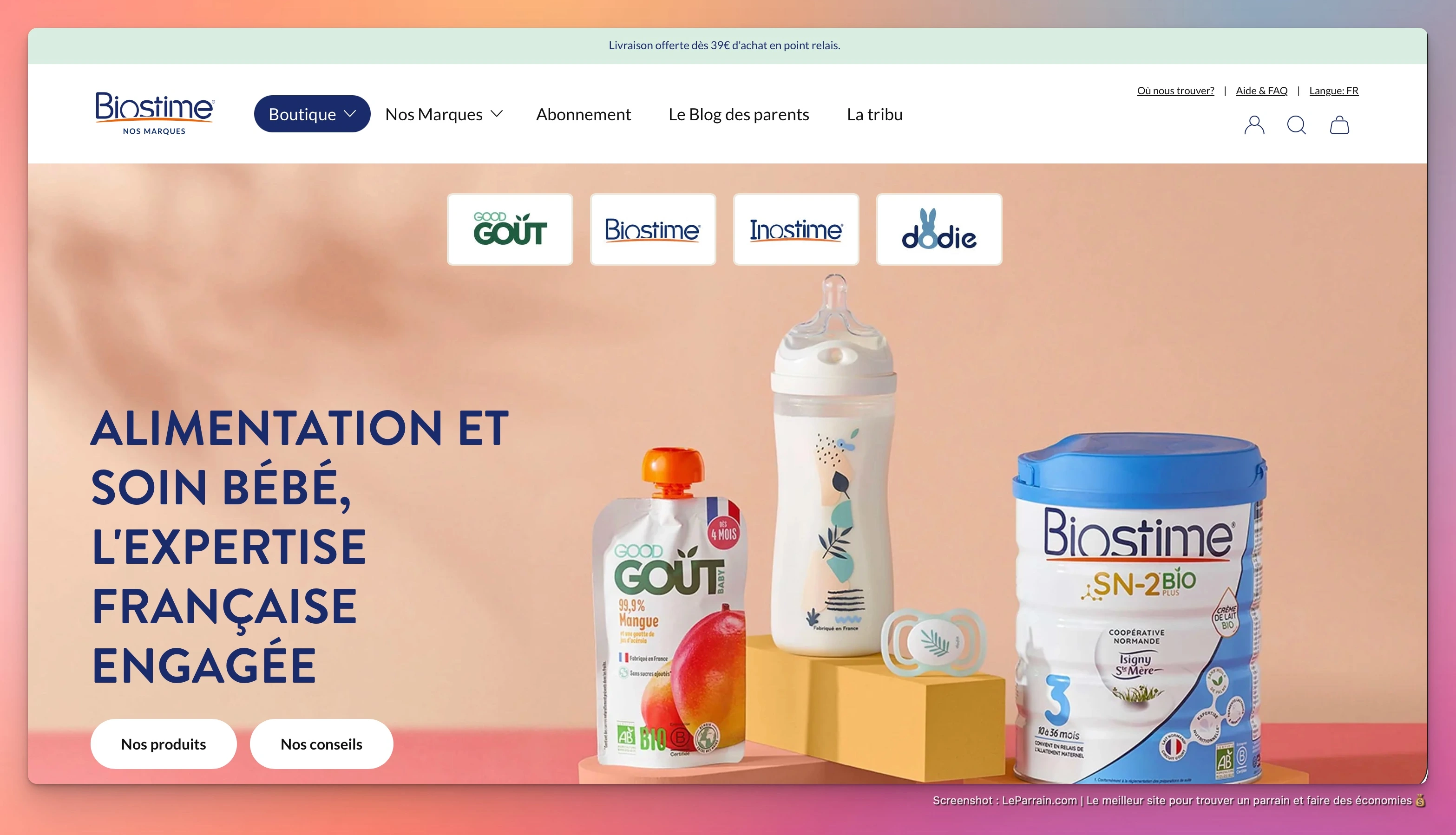 Capture d'écran 3 du programme de parrainage Biostime