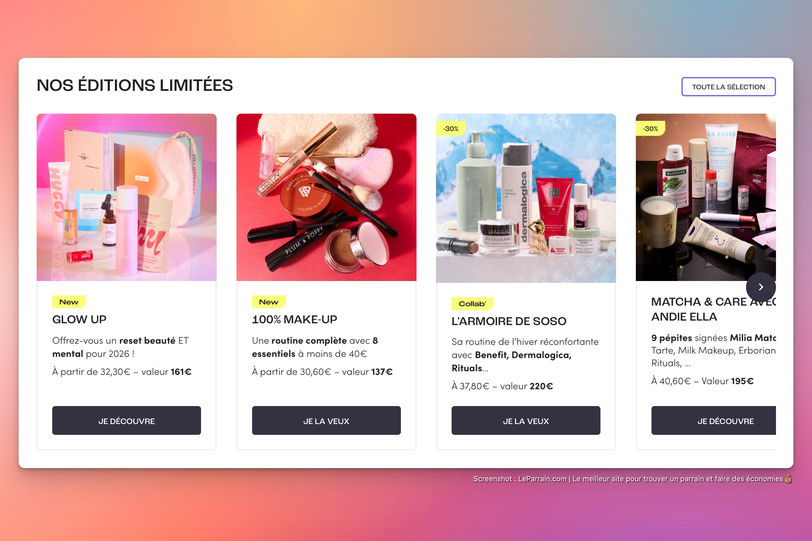 Capture d'écran 4 du programme de parrainage Blissim