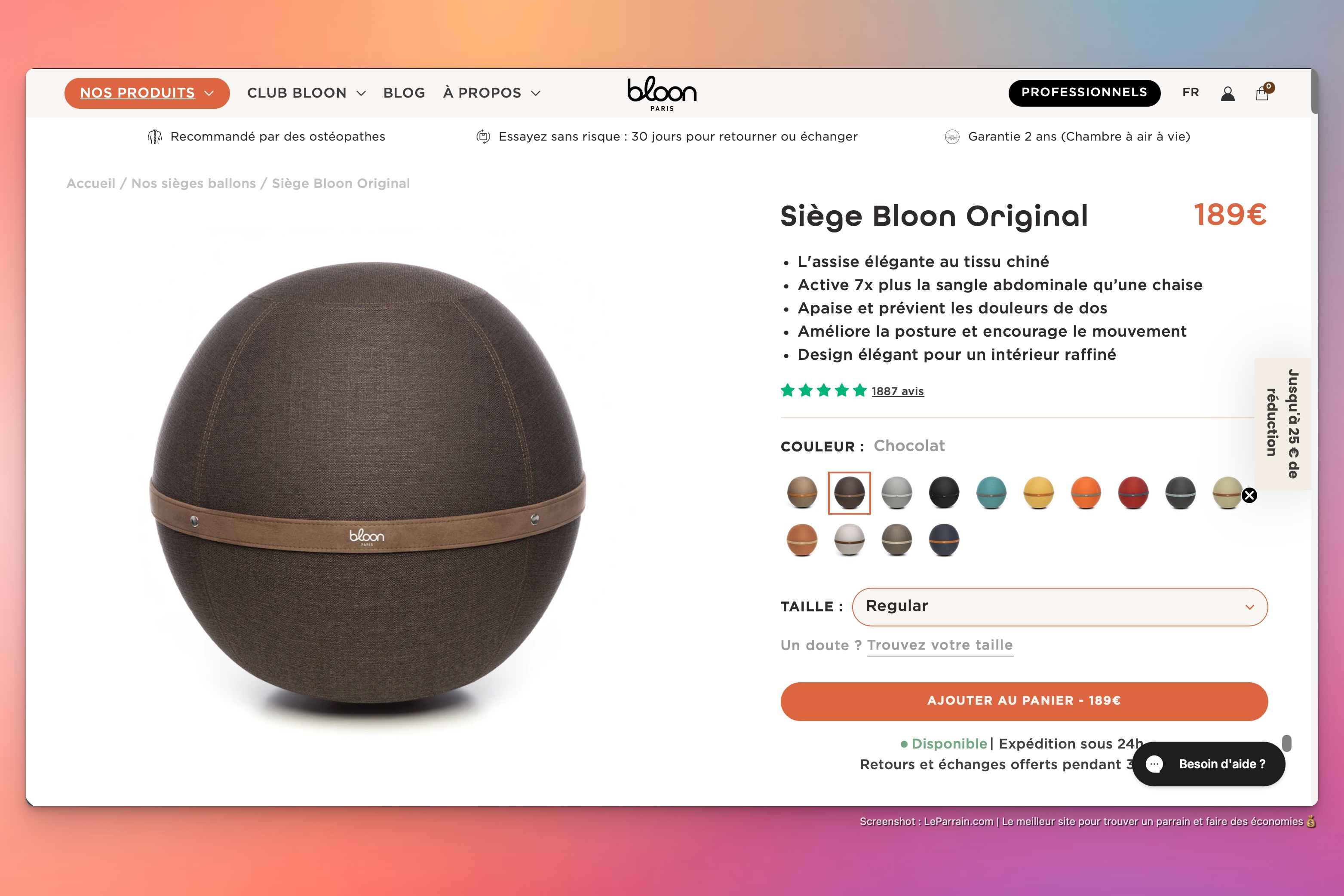 Capture d'écran 3 du programme de parrainage Bloon Paris