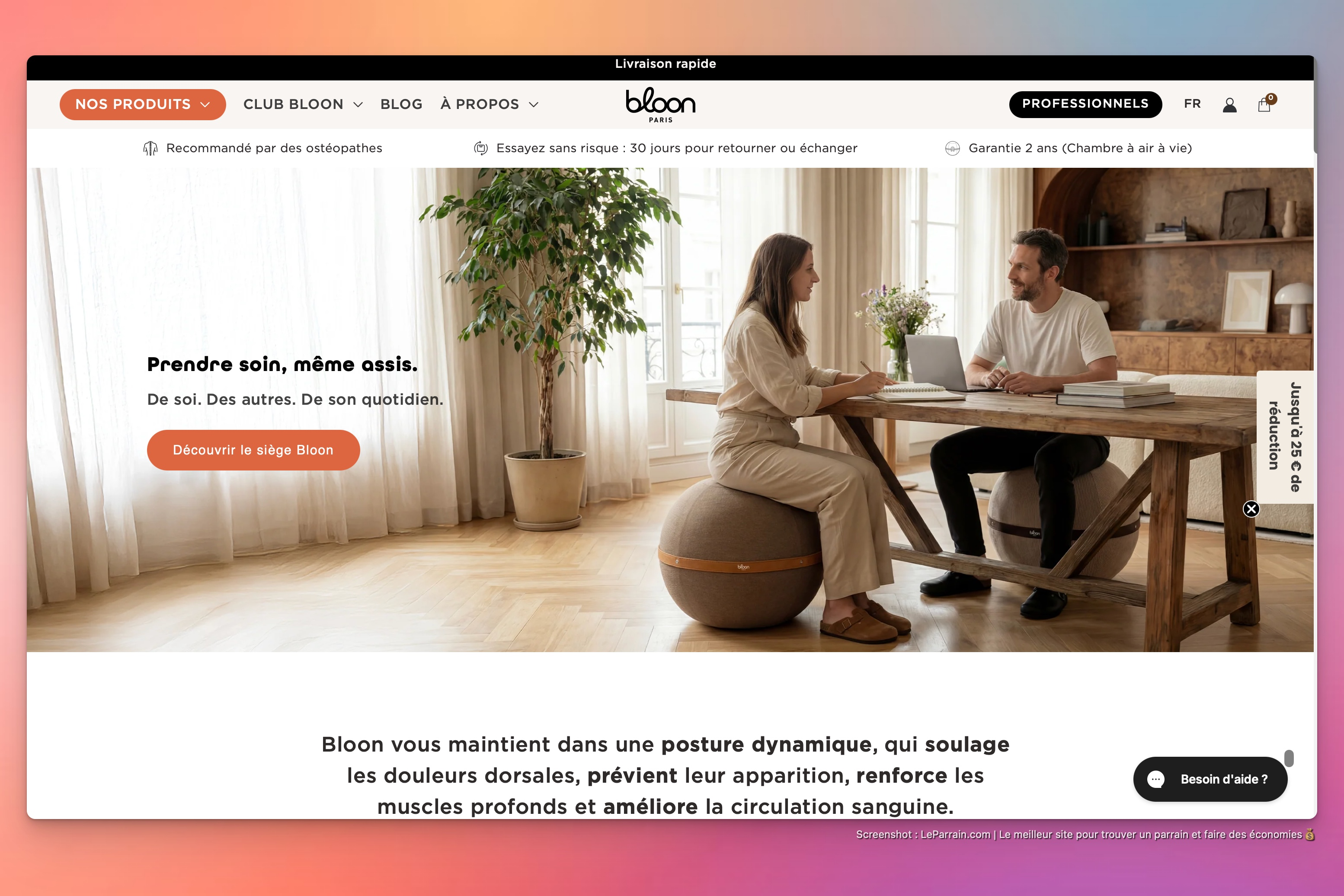 Capture d'écran 4 du programme de parrainage Bloon Paris