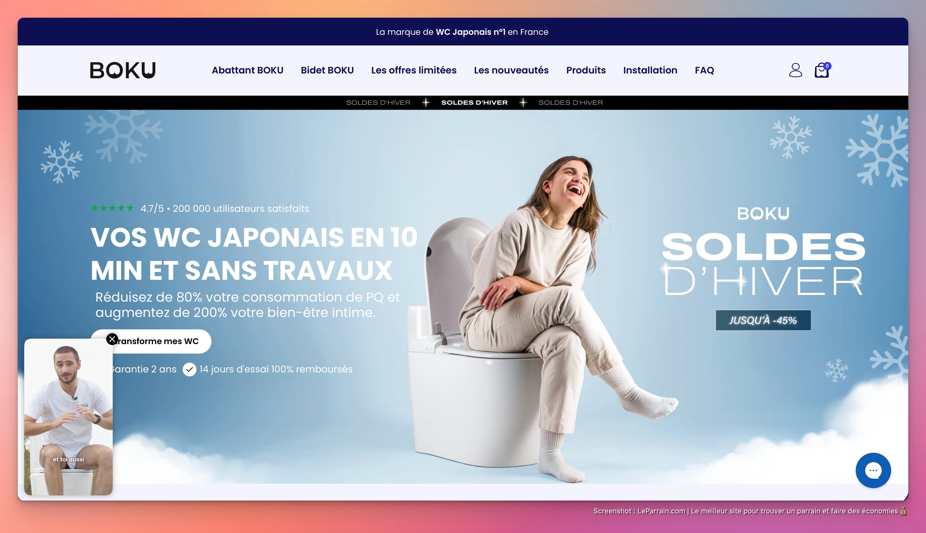 Capture d'écran 2 du programme de parrainage Boku