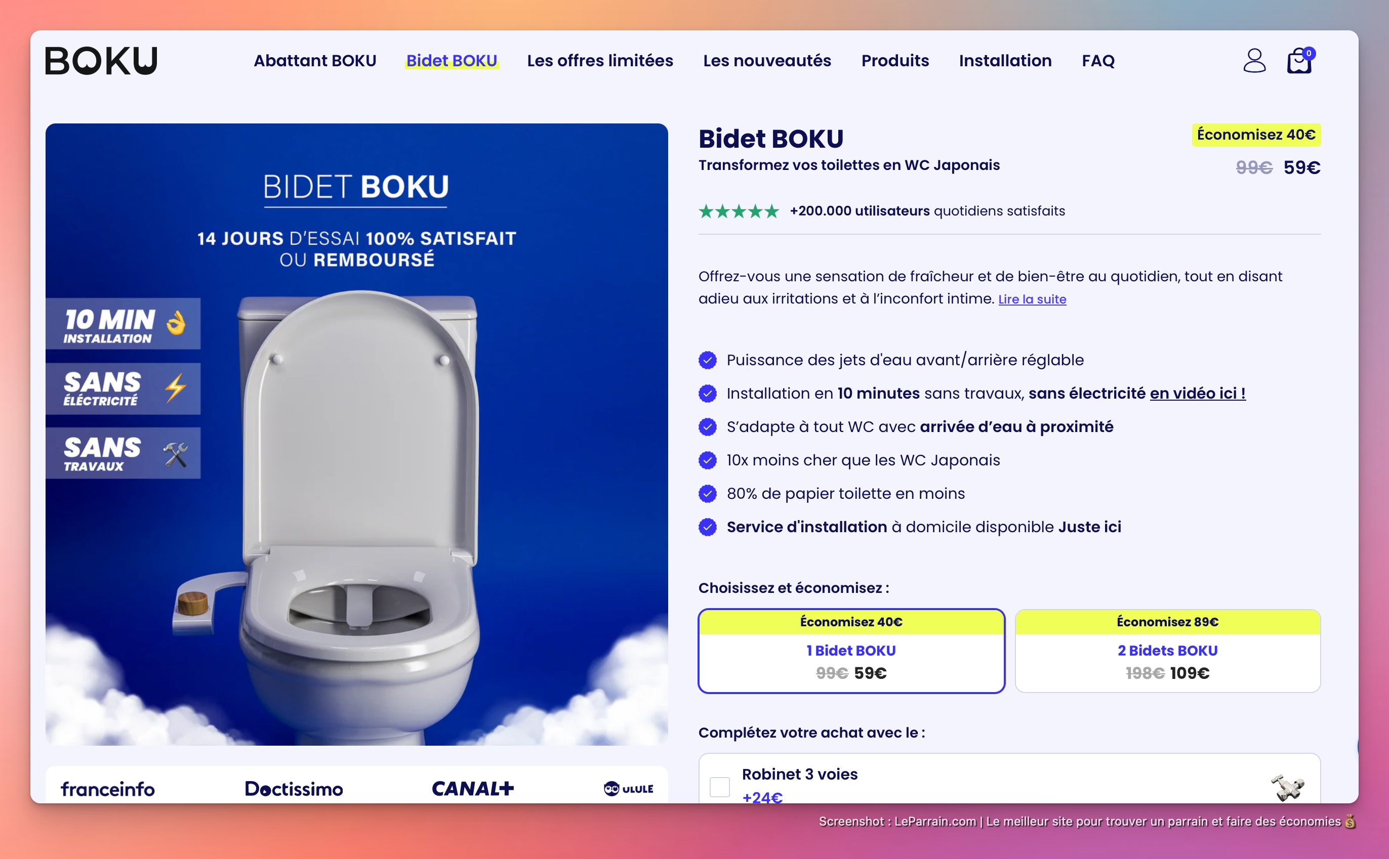 Capture d'écran 3 du programme de parrainage Boku