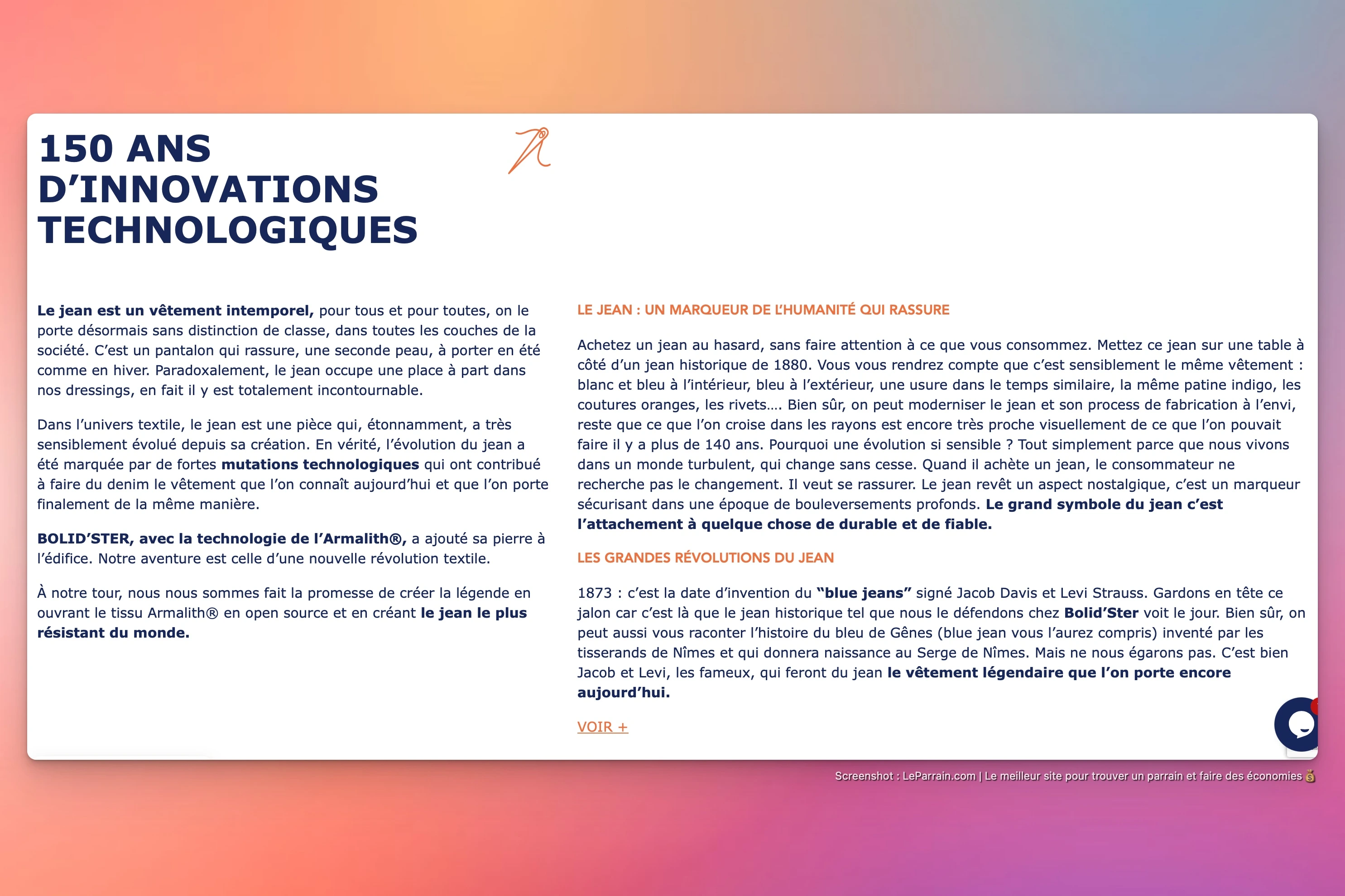 Capture d'écran 6 du programme de parrainage Bolid'ster