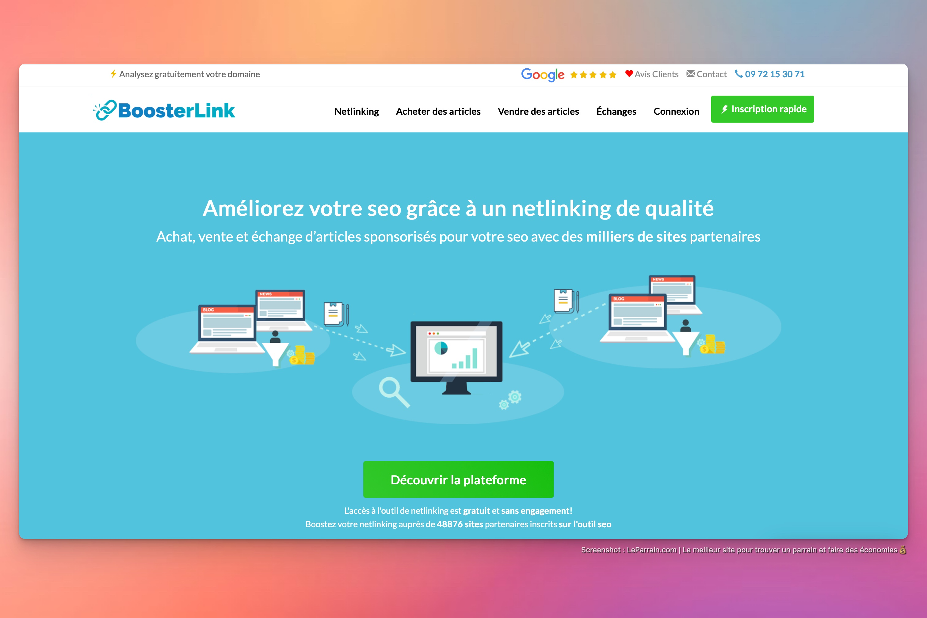 Capture d'écran 2 du programme de parrainage BoosterLink