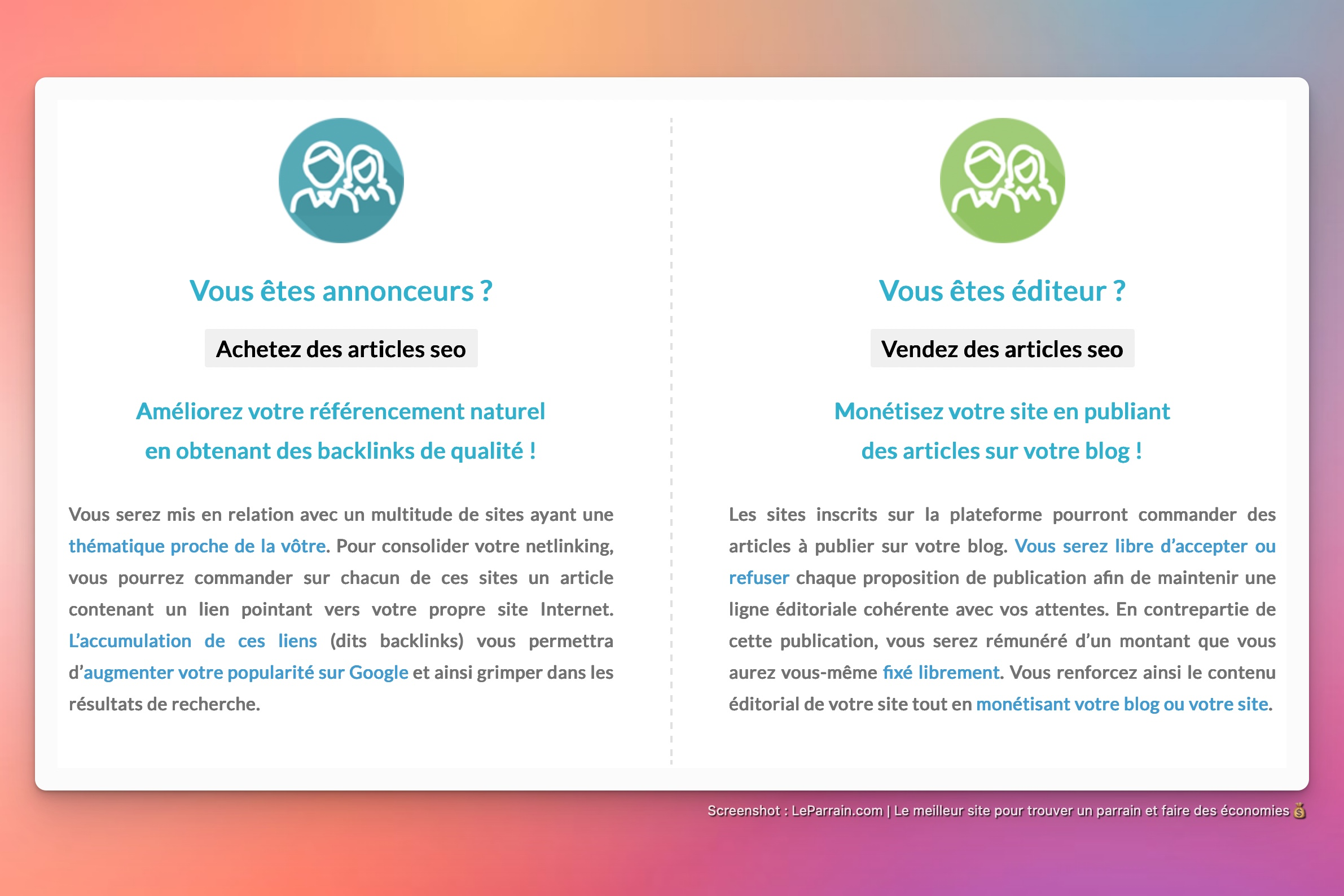 Capture d'écran 3 du programme de parrainage BoosterLink