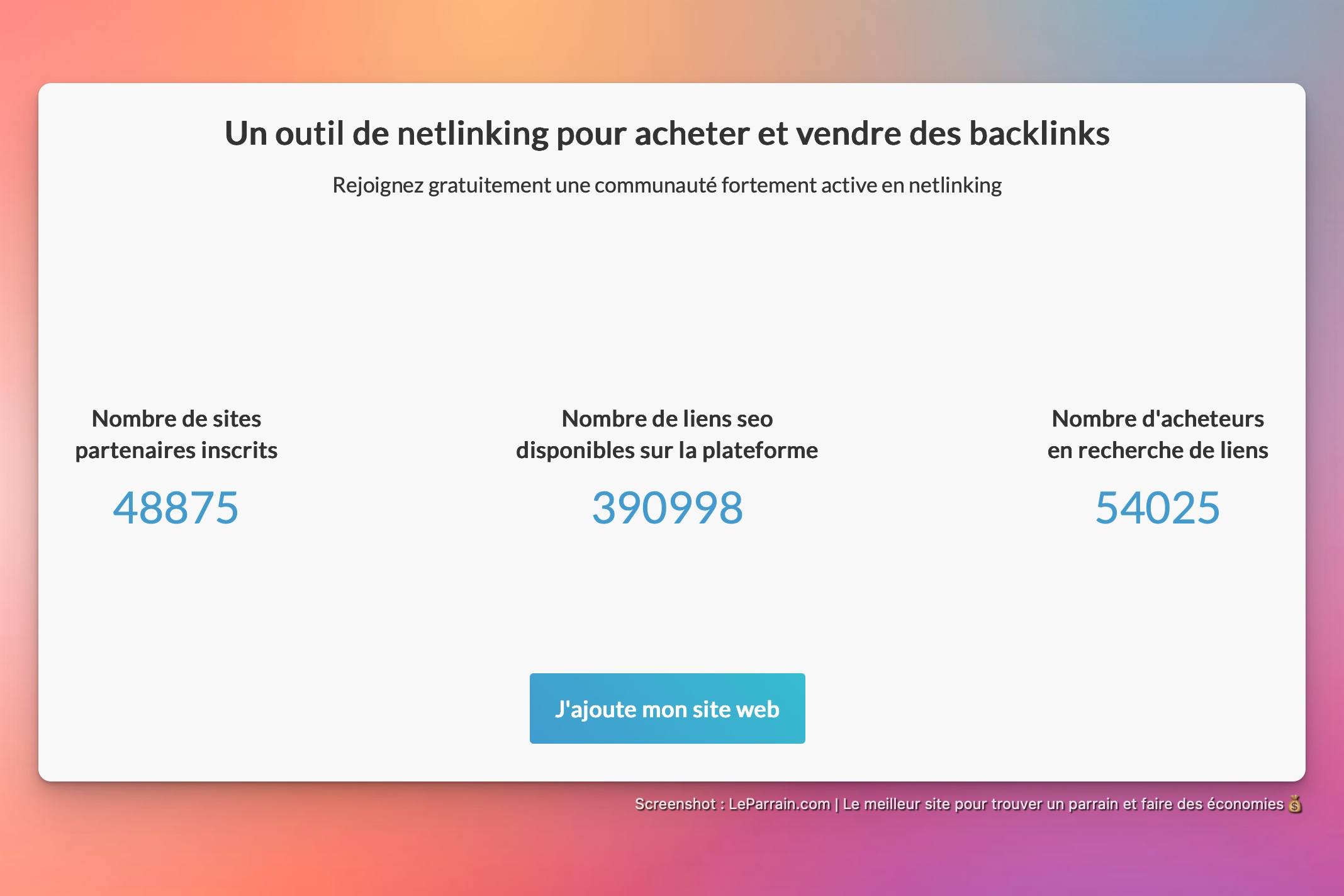 Capture d'écran 4 du programme de parrainage BoosterLink