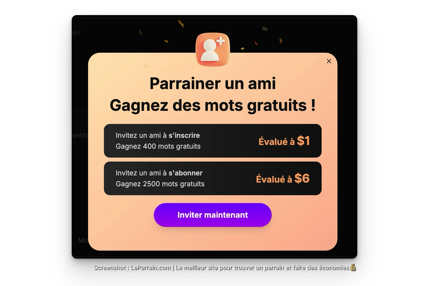 Capture d'écran 2 du programme de parrainage BypassGPT