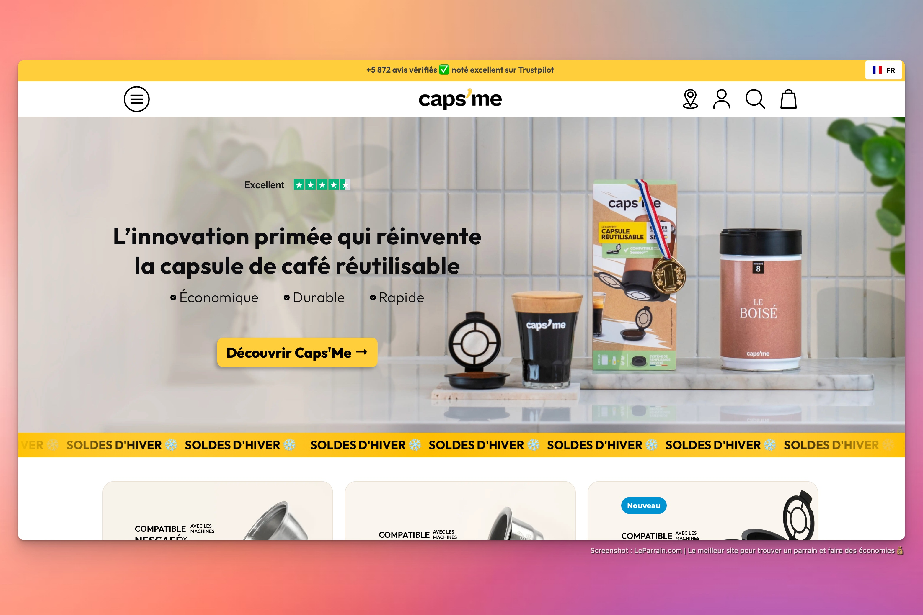 Capture d'écran 3 du programme de parrainage Caps Me