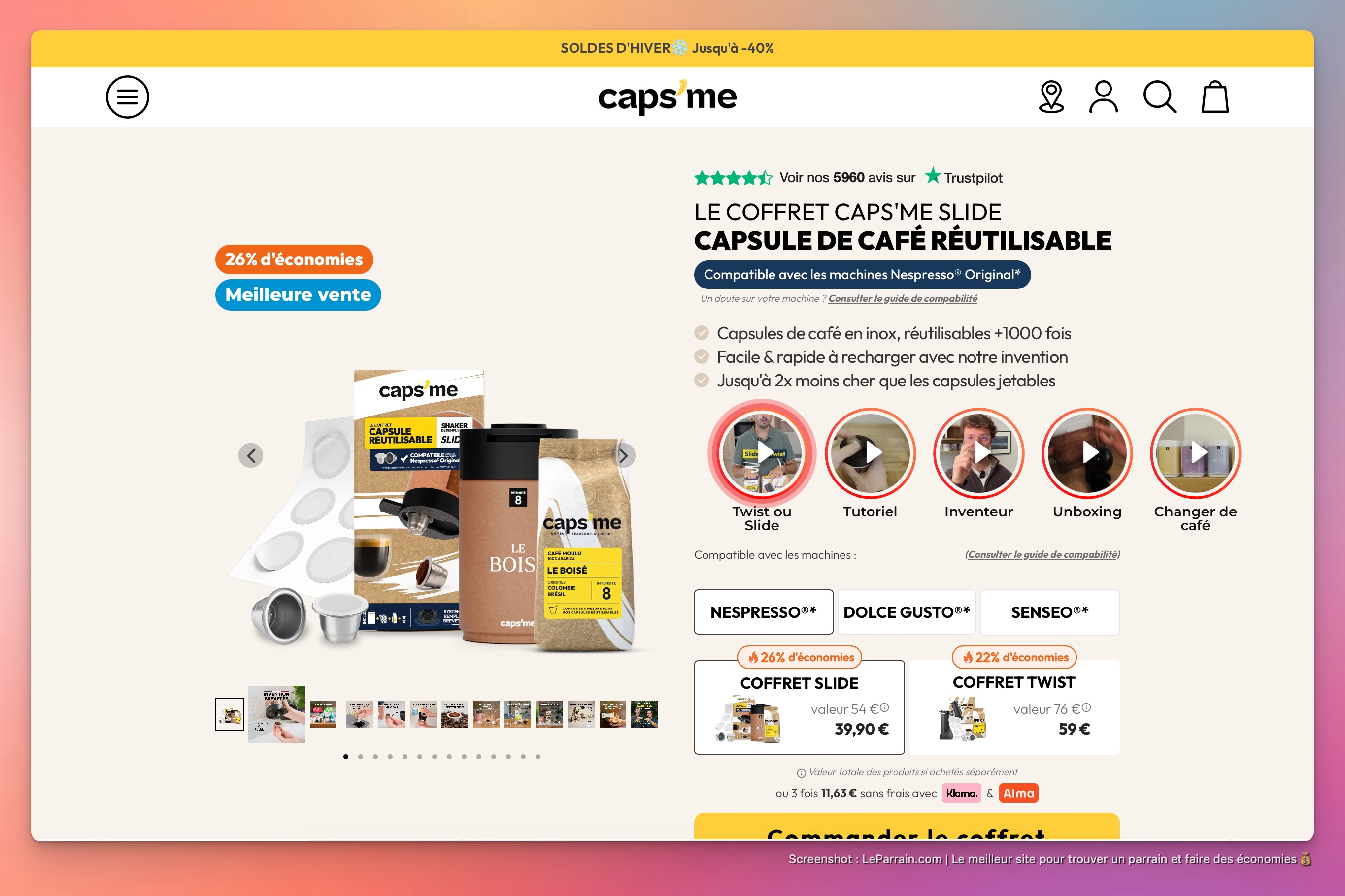 Capture d'écran 5 du programme de parrainage Caps Me