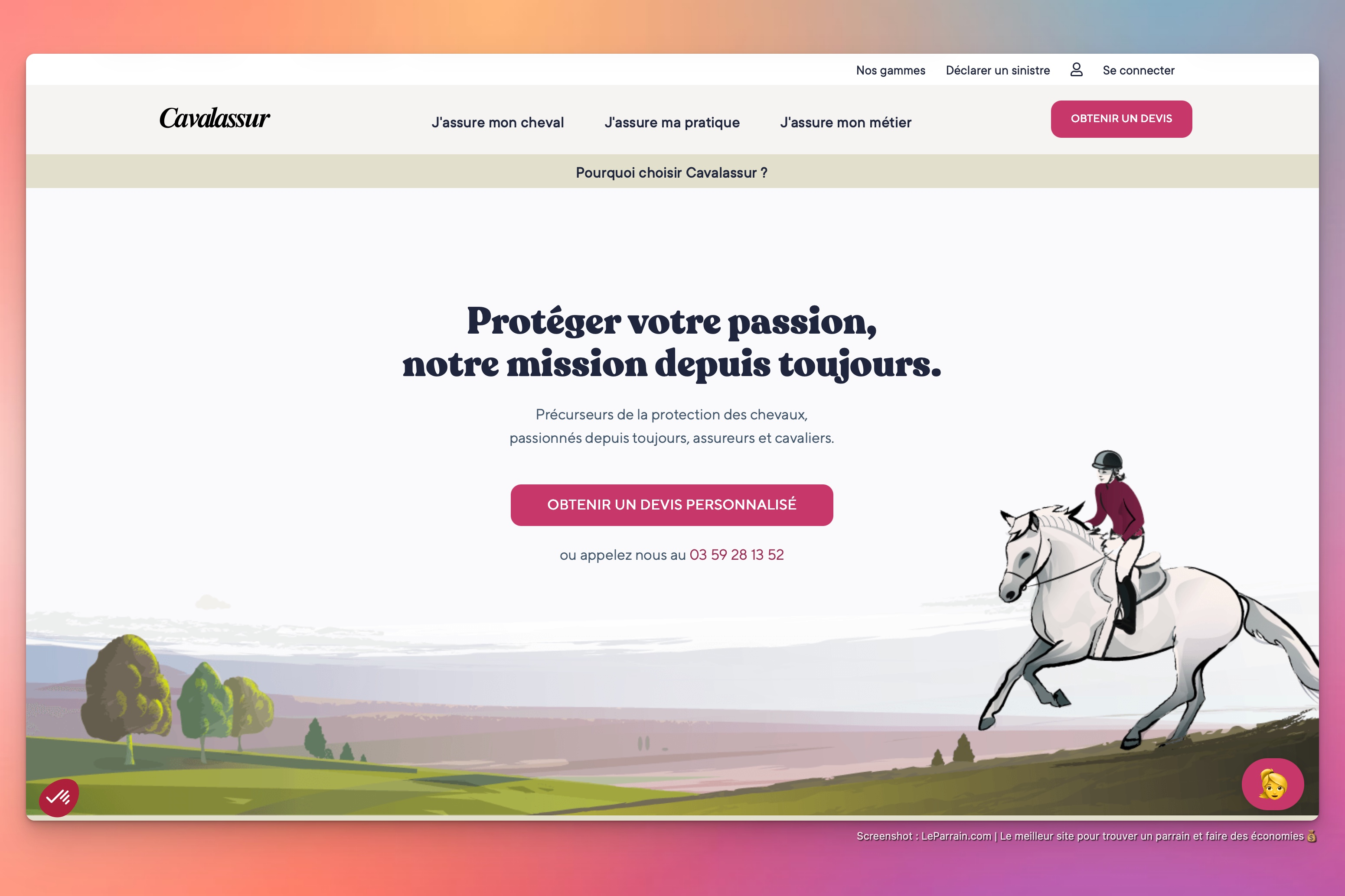 Capture d'écran 2 du programme de parrainage Cavalassur