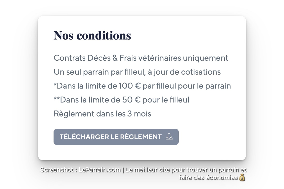 Capture d'écran 5 du programme de parrainage Cavalassur