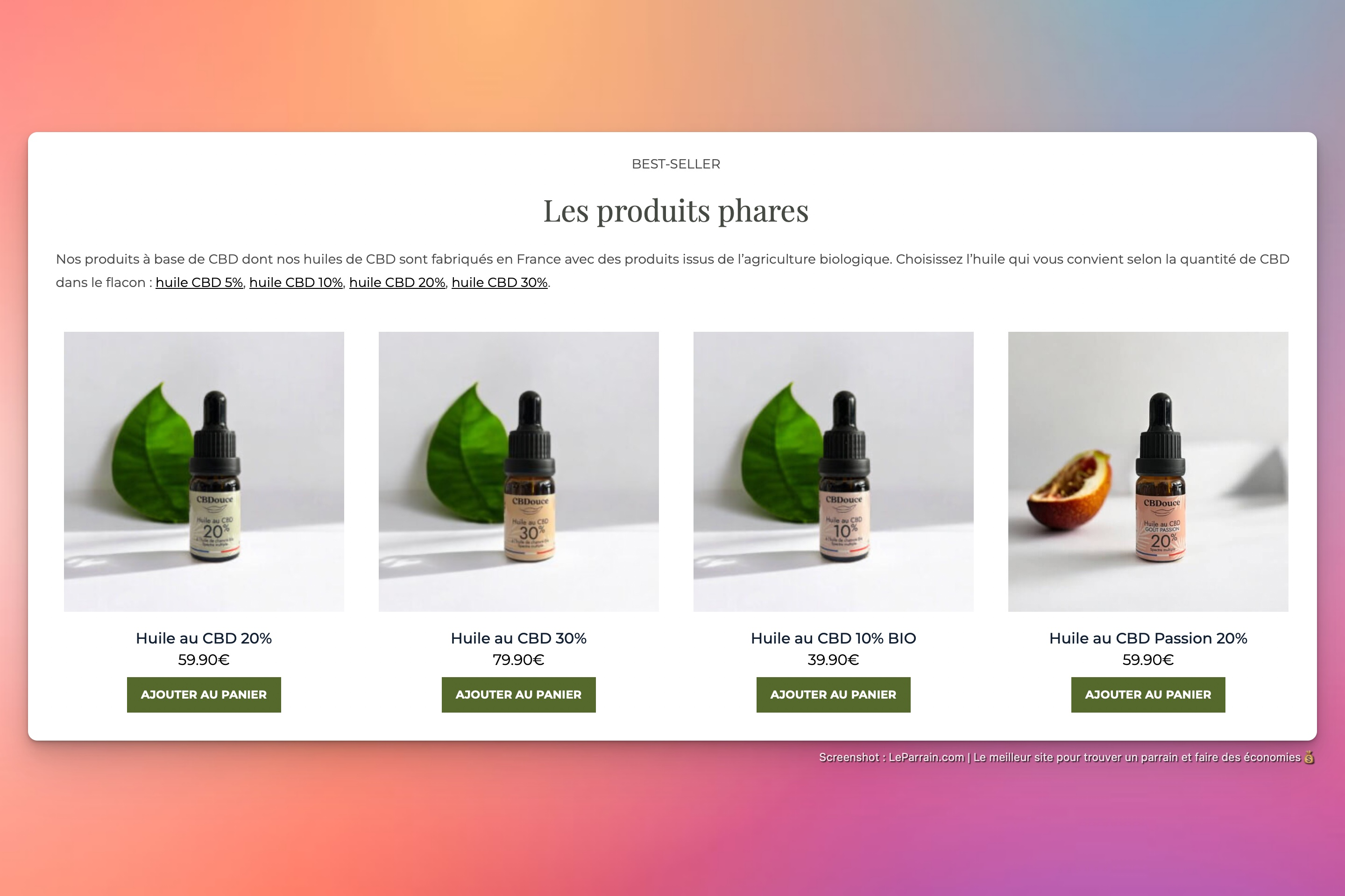 Capture d'écran 2 du programme de parrainage CBDouce