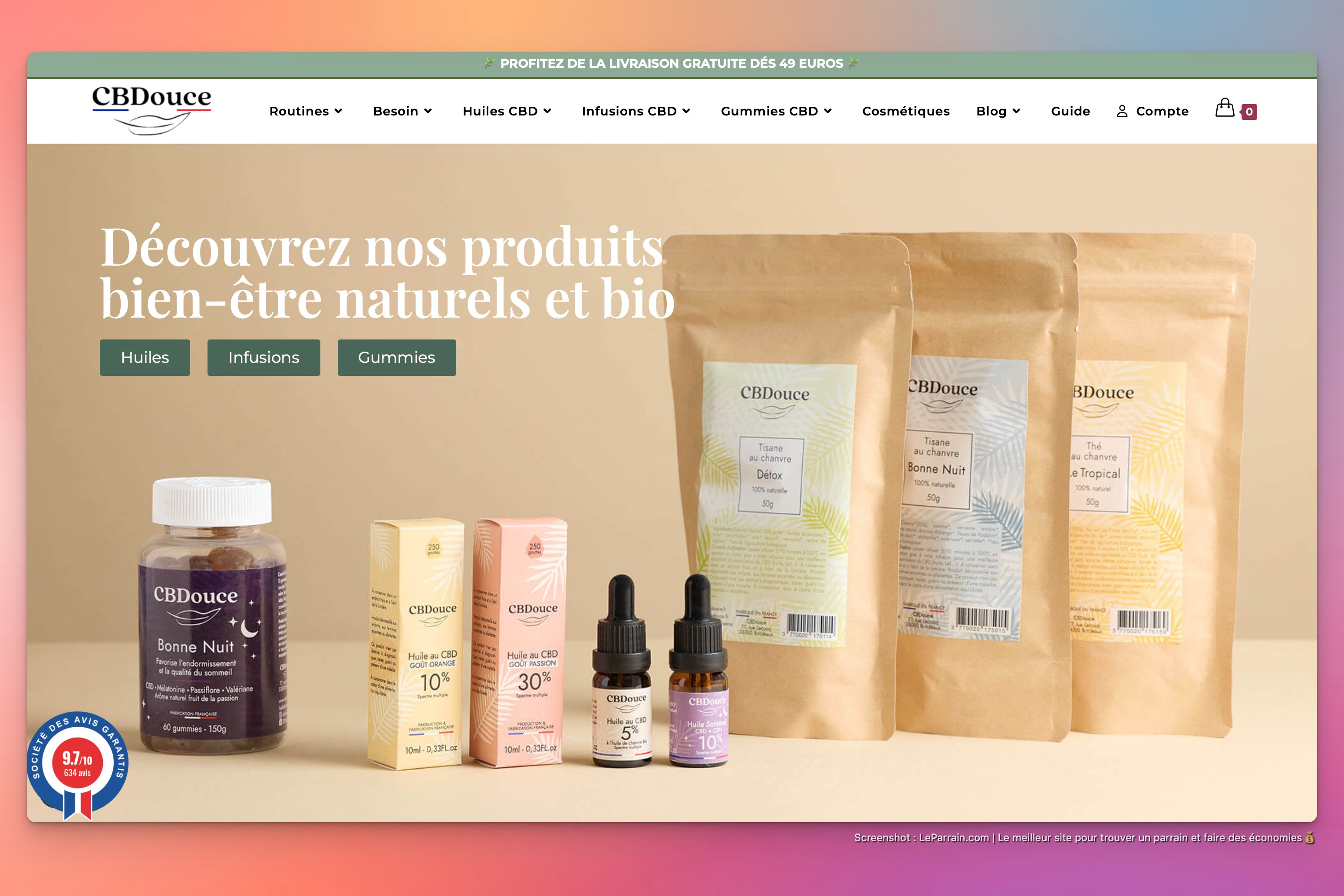 Capture d'écran 3 du programme de parrainage CBDouce