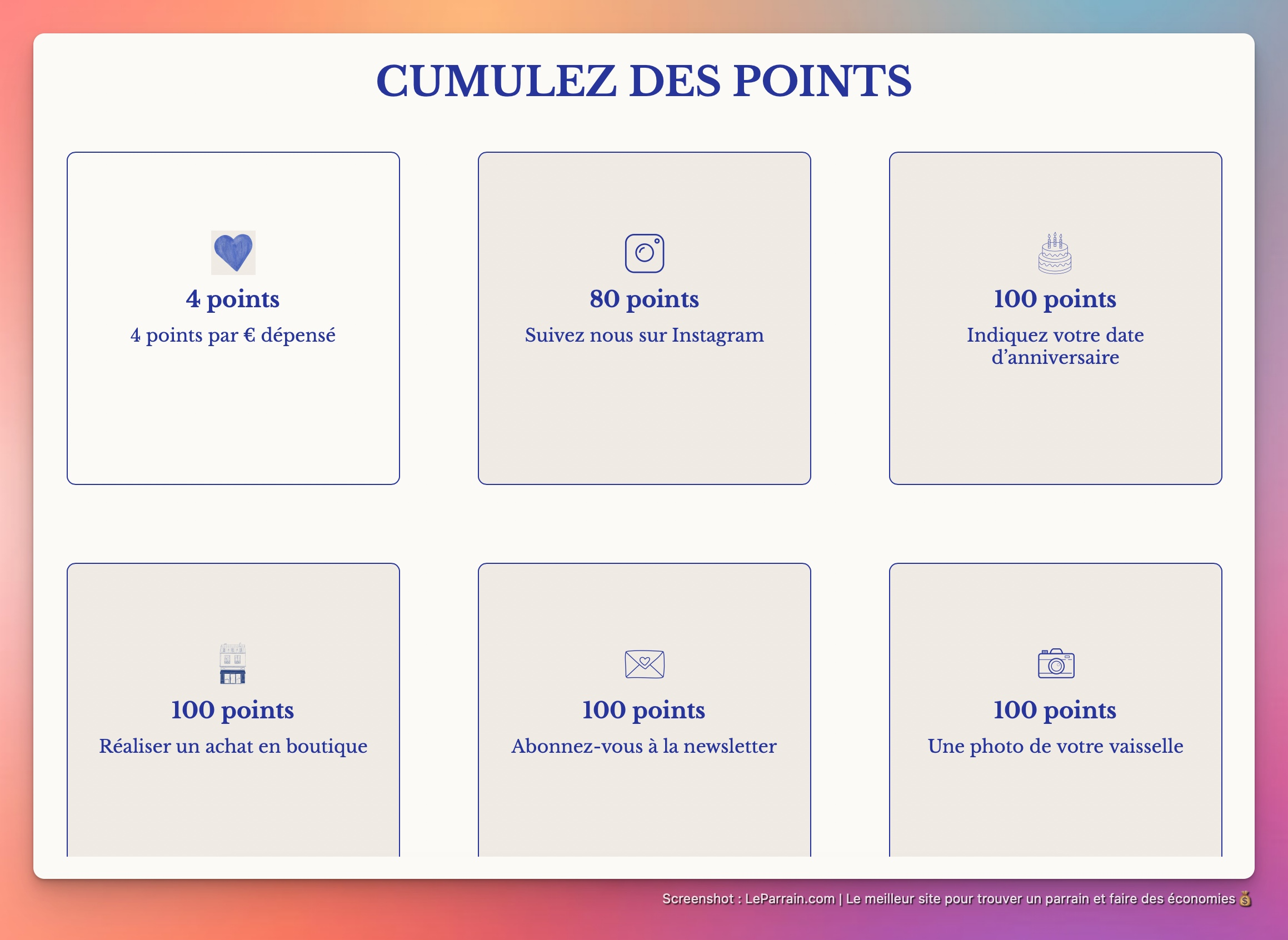 Capture d'écran 2 du programme de parrainage Céladon Paris