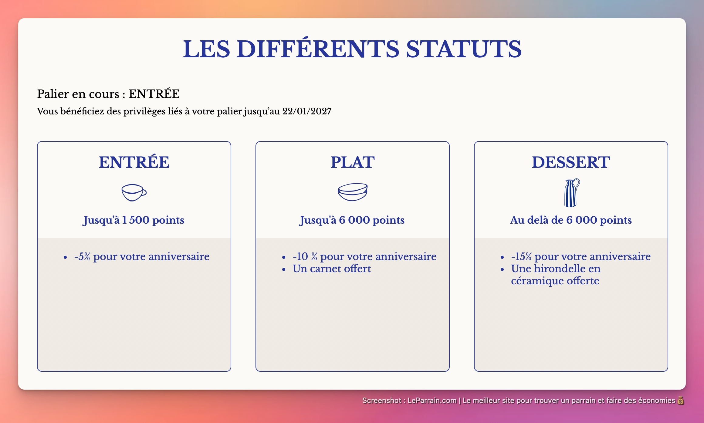 Capture d'écran 3 du programme de parrainage Céladon Paris