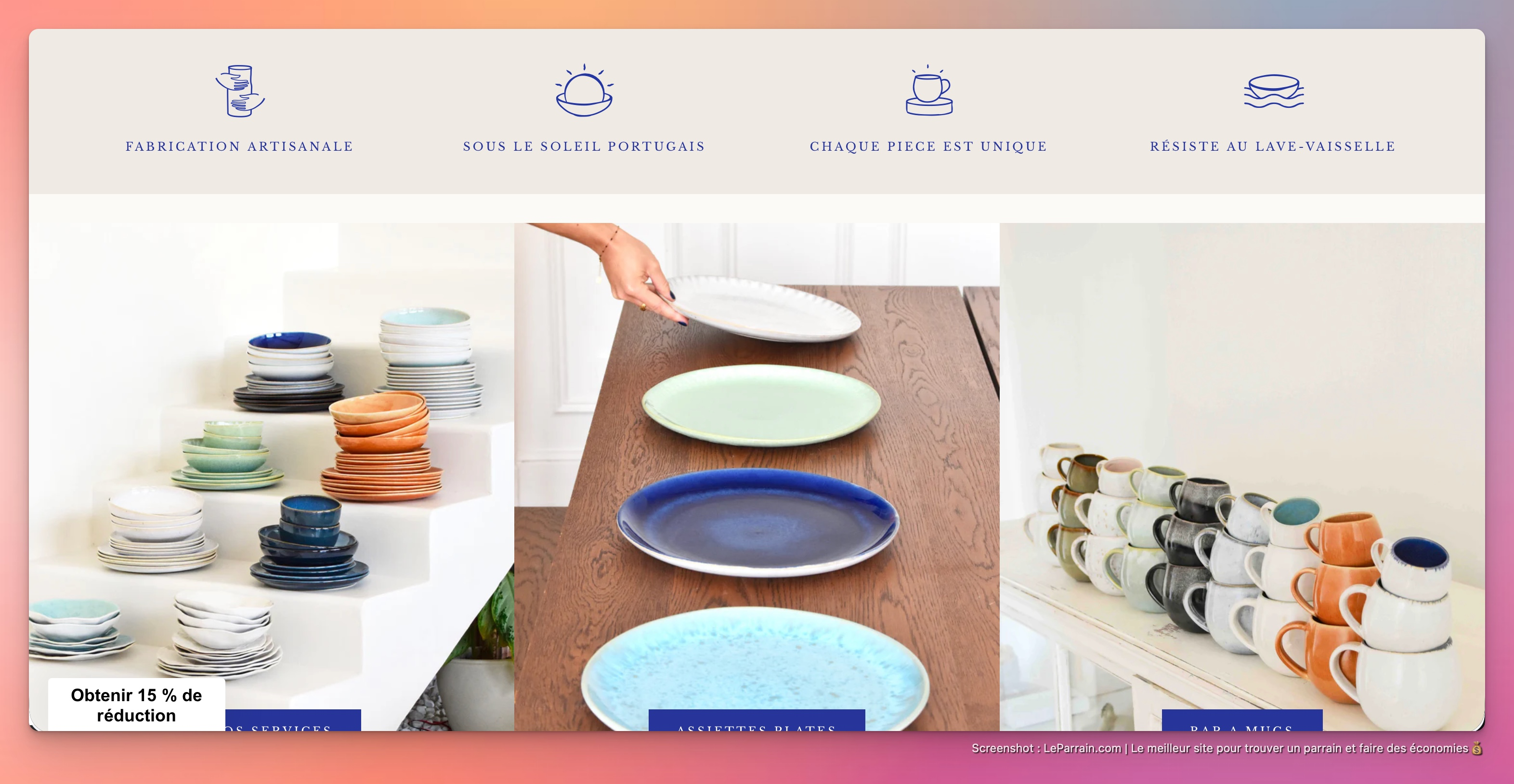 Capture d'écran 4 du programme de parrainage Céladon Paris