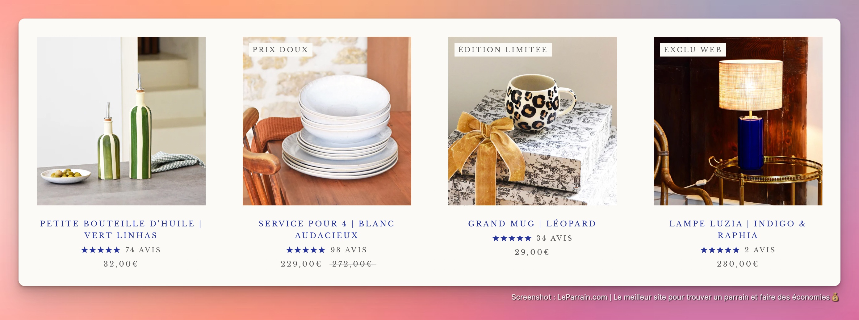 Capture d'écran 5 du programme de parrainage Céladon Paris