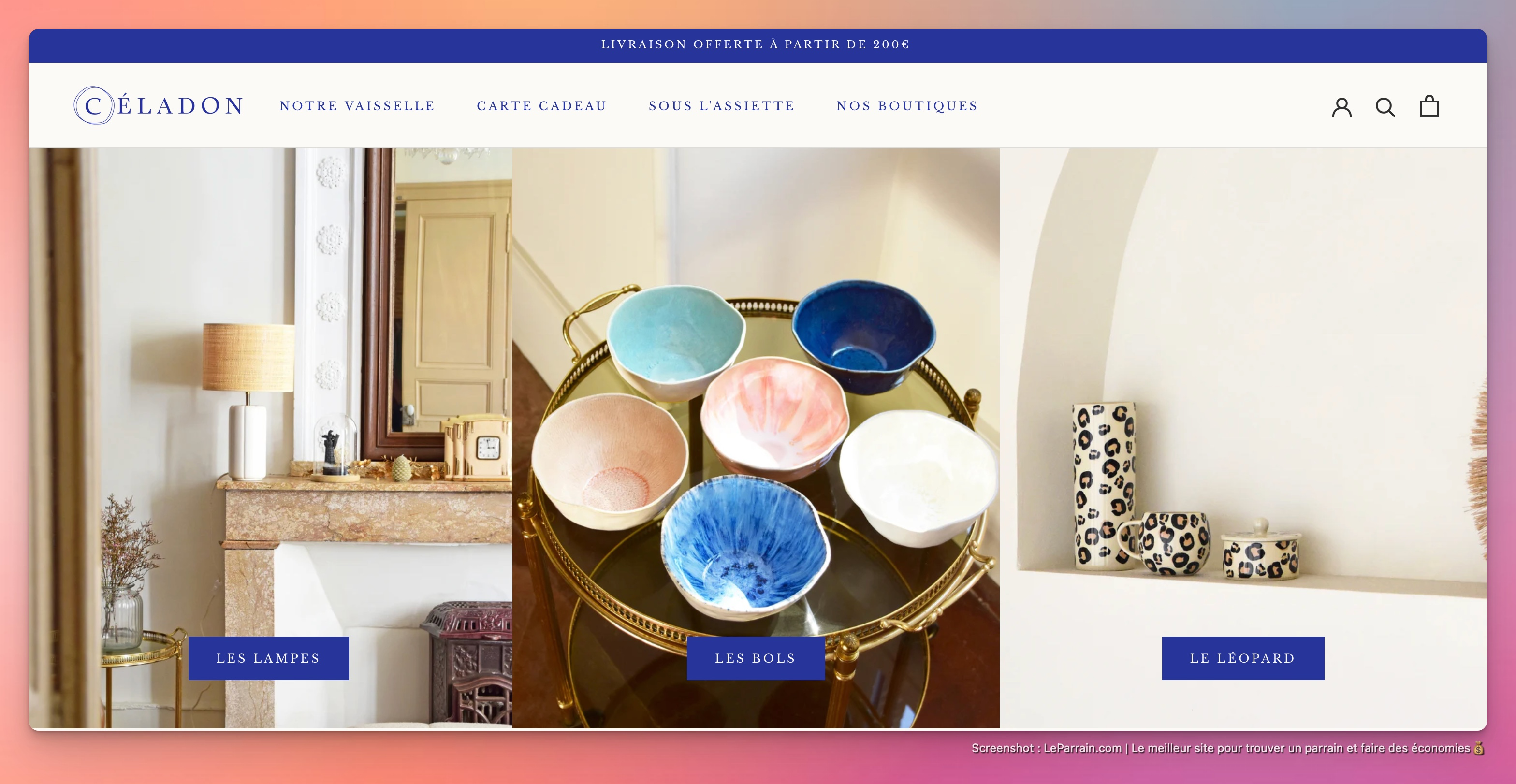 Capture d'écran 6 du programme de parrainage Céladon Paris