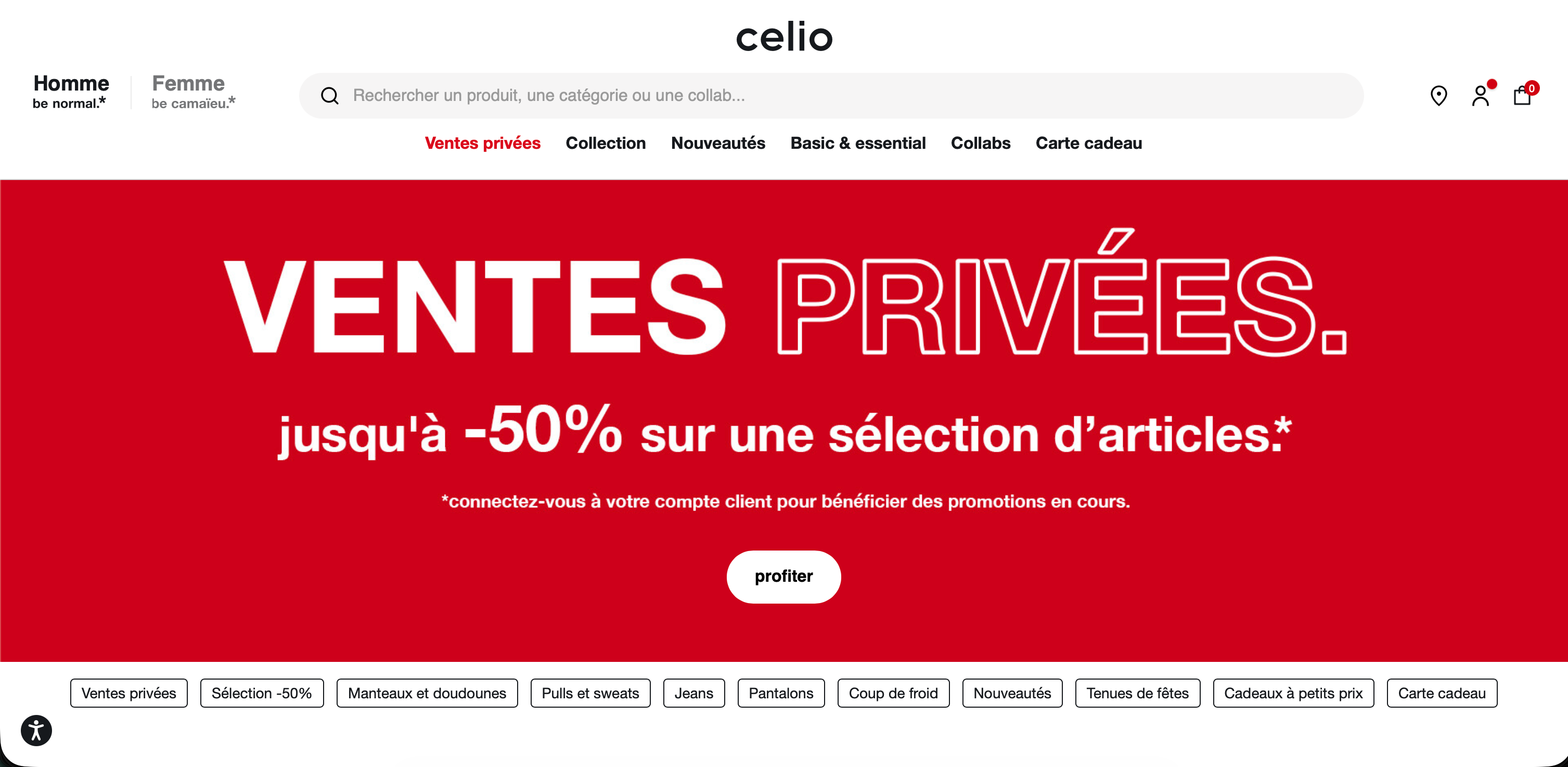 Capture d'écran 1 du programme de parrainage Celio