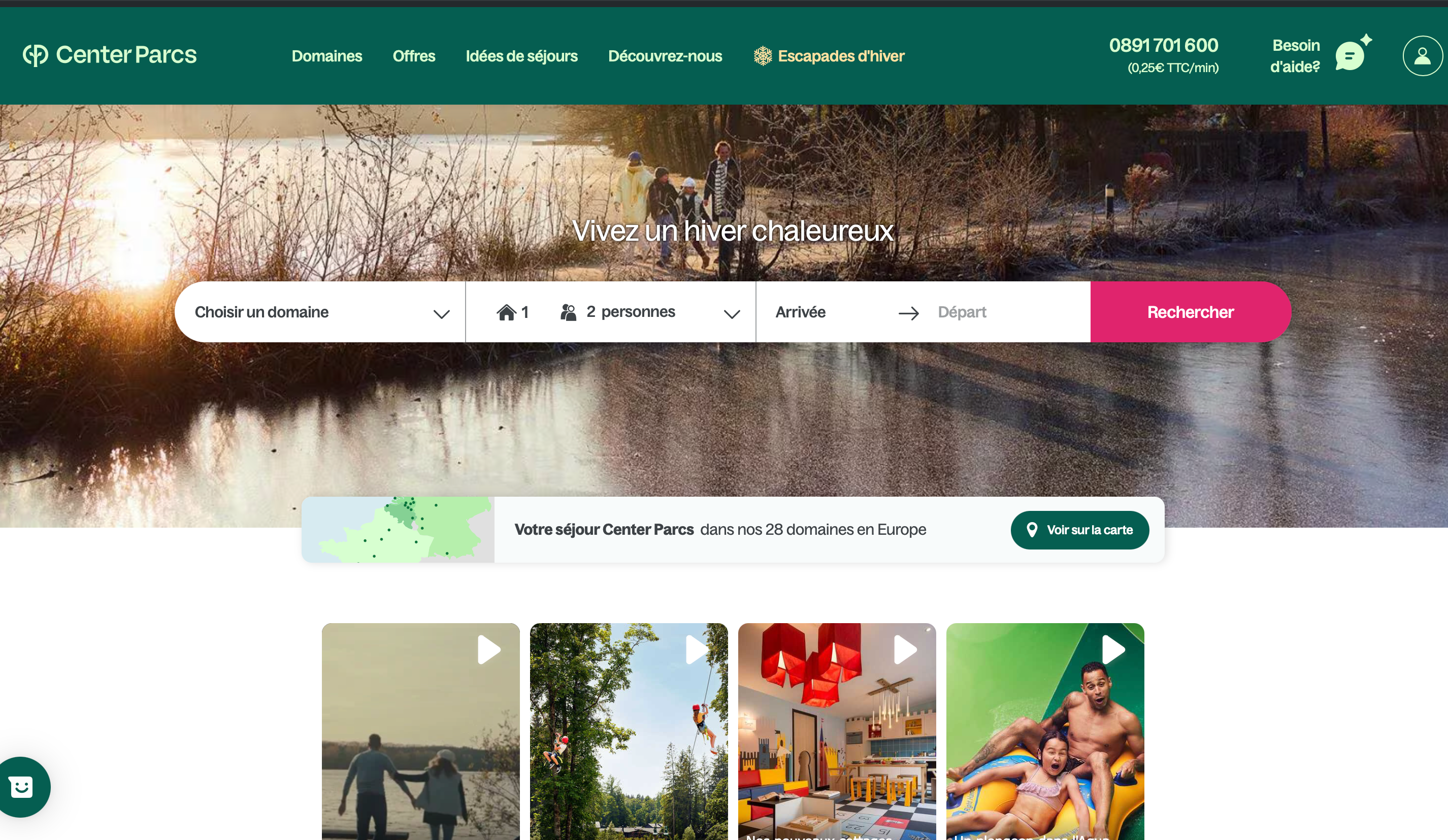 Capture d'écran 1 du programme de parrainage Center parcs