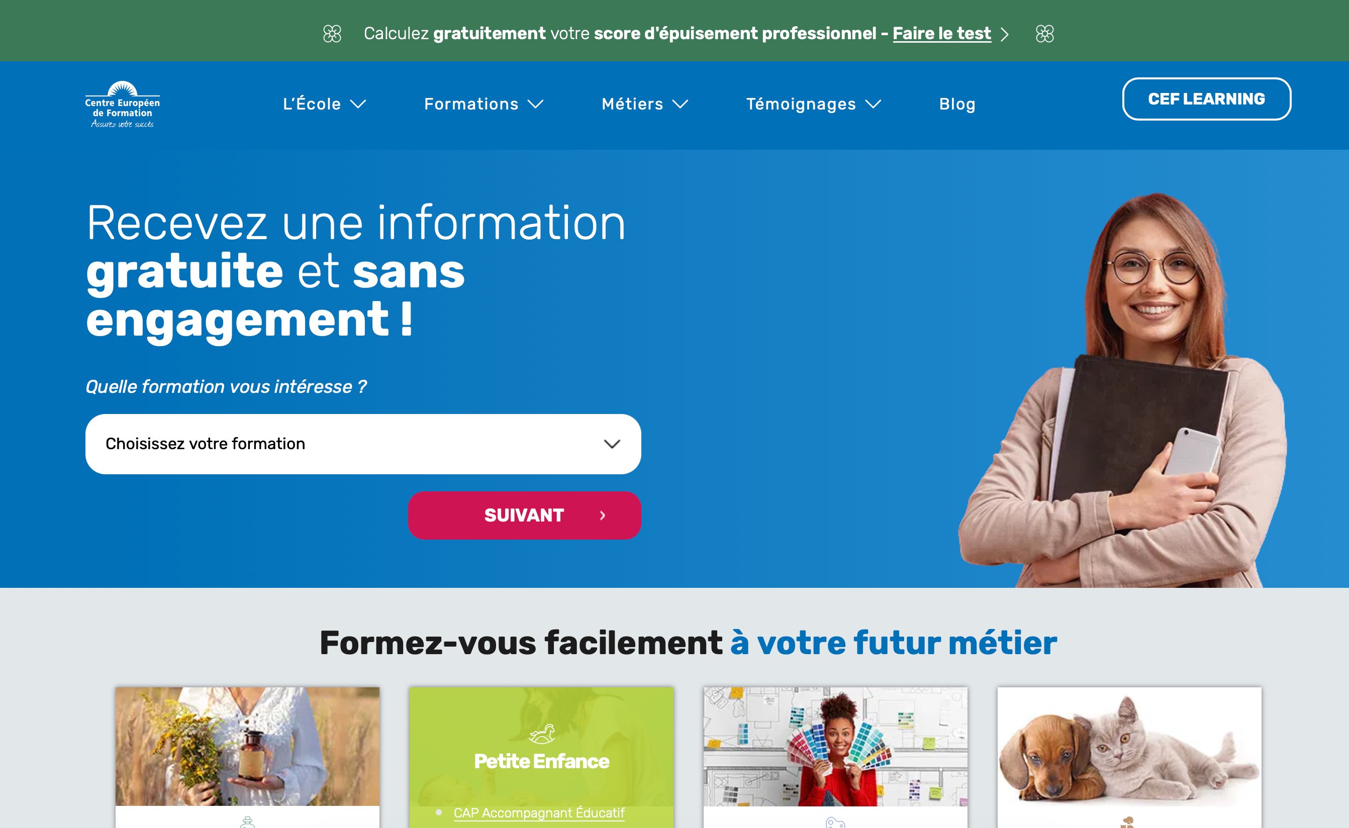 Capture d'écran 2 du programme de parrainage Centre Européen de Formation