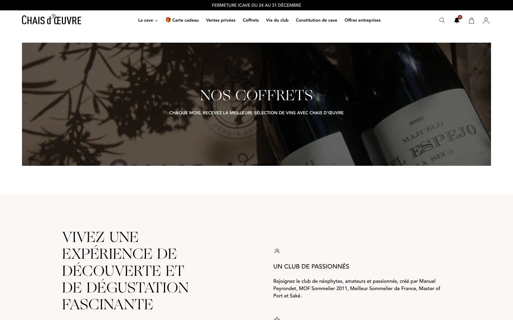 Capture d'écran 3 du programme de parrainage Chais d'Oeuvre