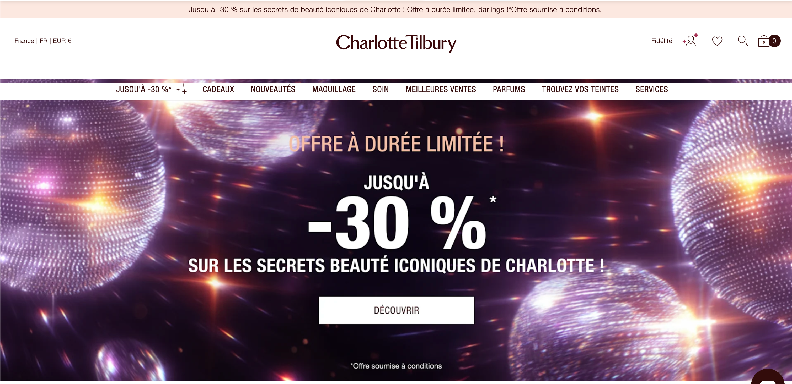 Capture d'écran 1 du programme de parrainage Charlotte Tilbury