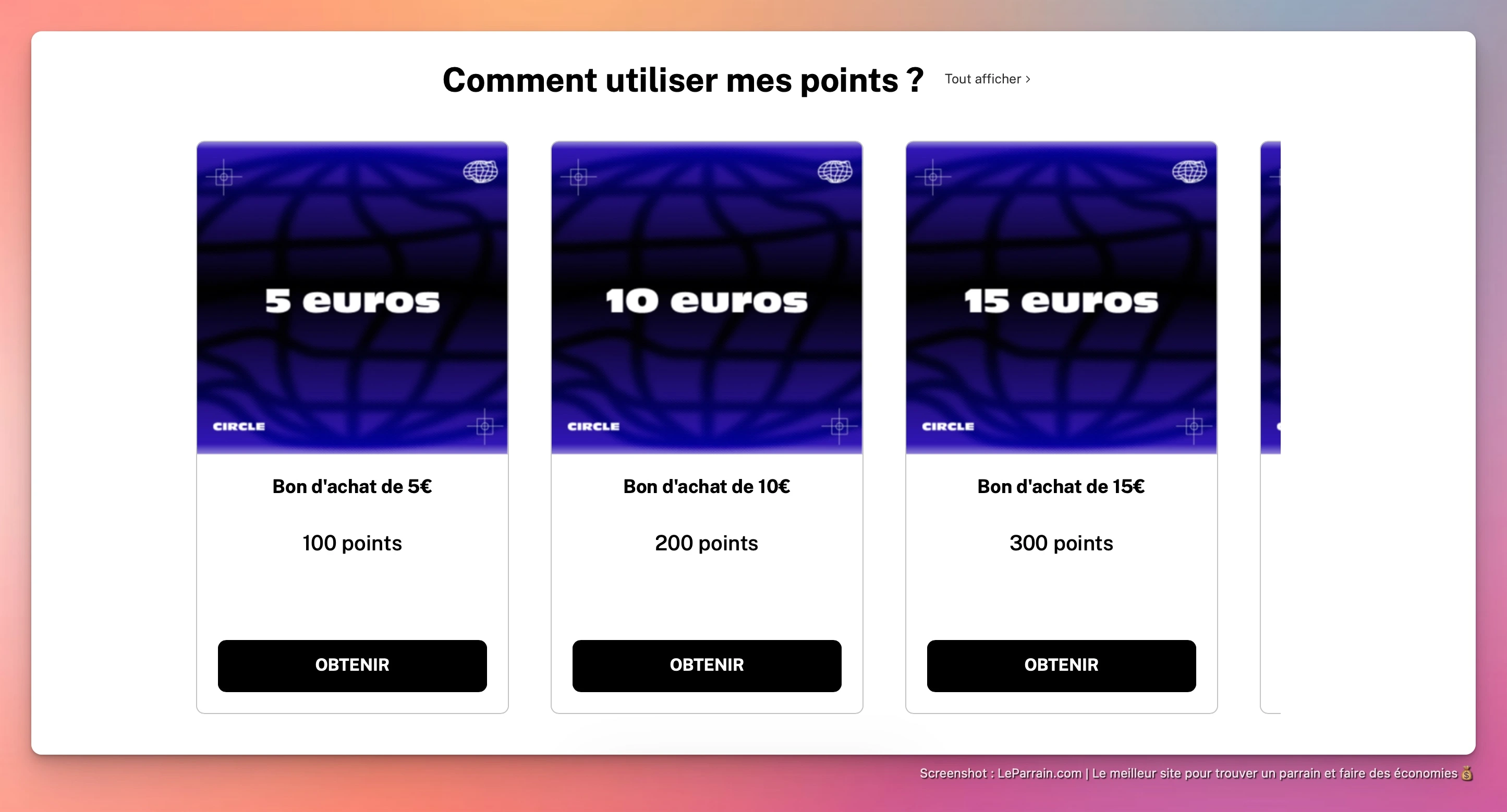 Capture d'écran 2 du programme de parrainage Circle Sportswear