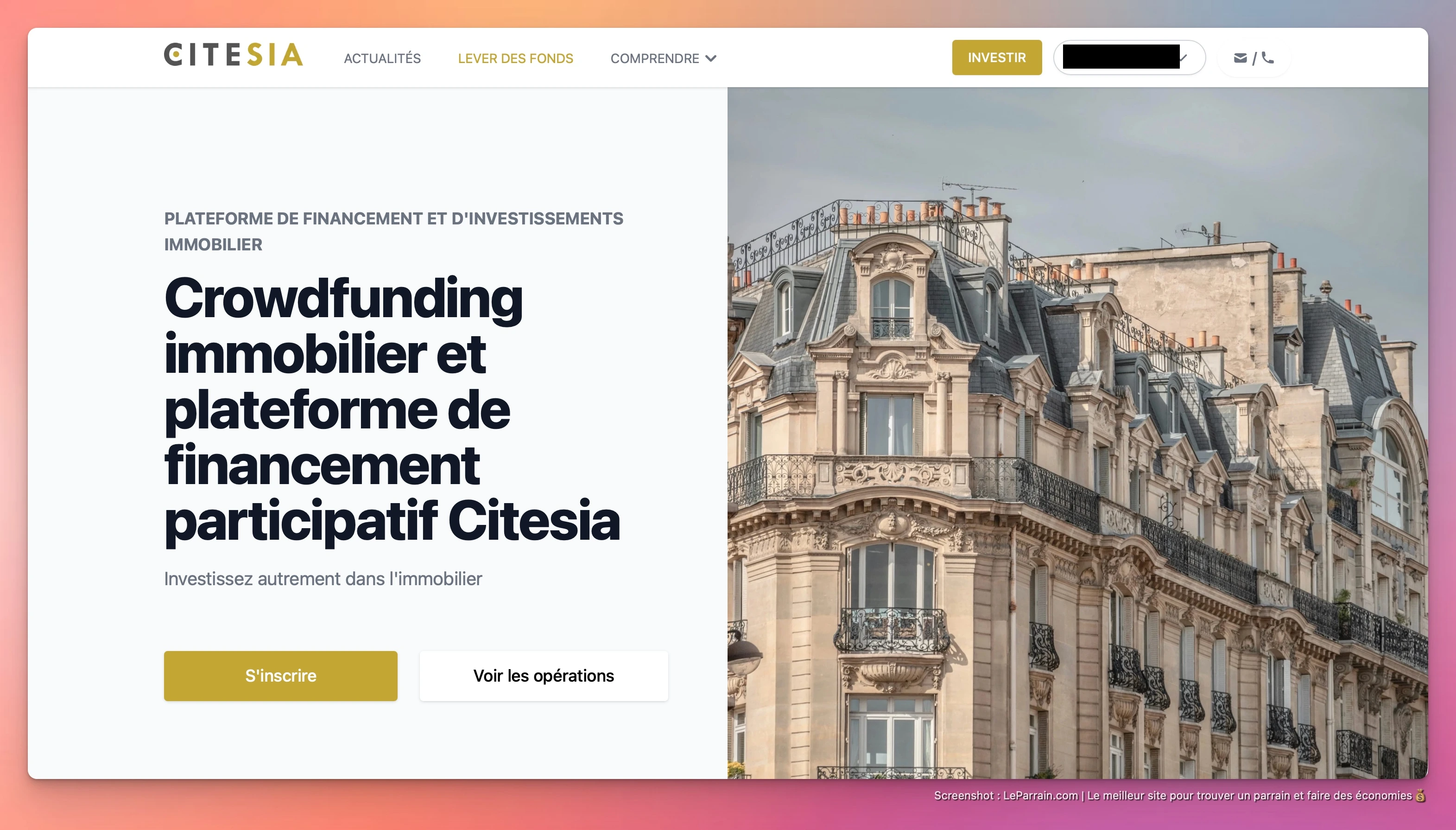 Capture d'écran 2 du programme de parrainage Citesia