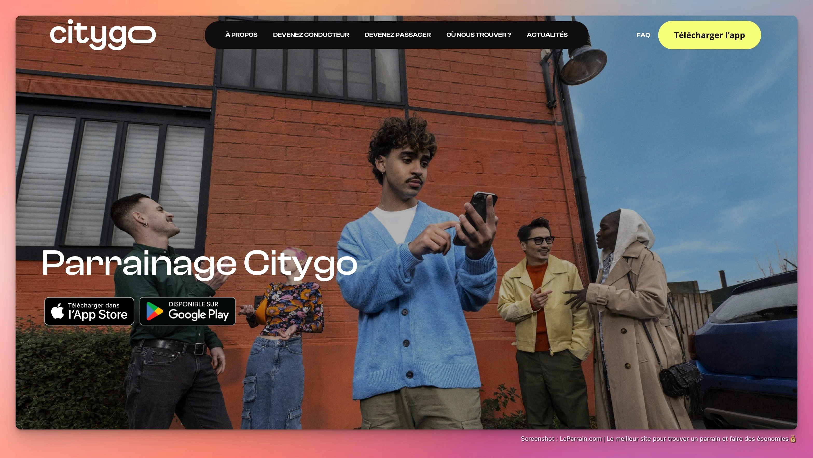 Capture d'écran 3 du programme de parrainage Citygo