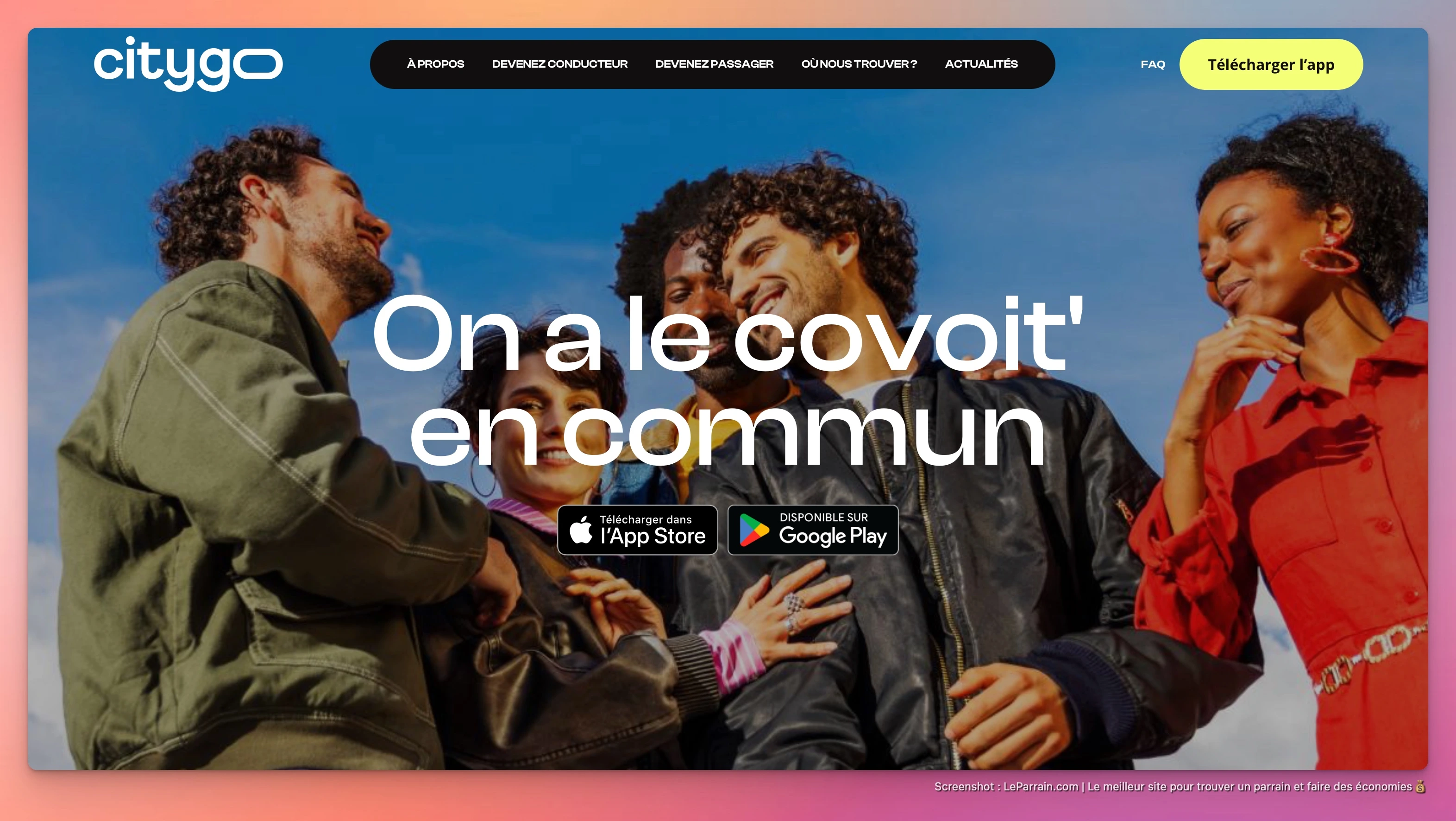 Capture d'écran 4 du programme de parrainage Citygo